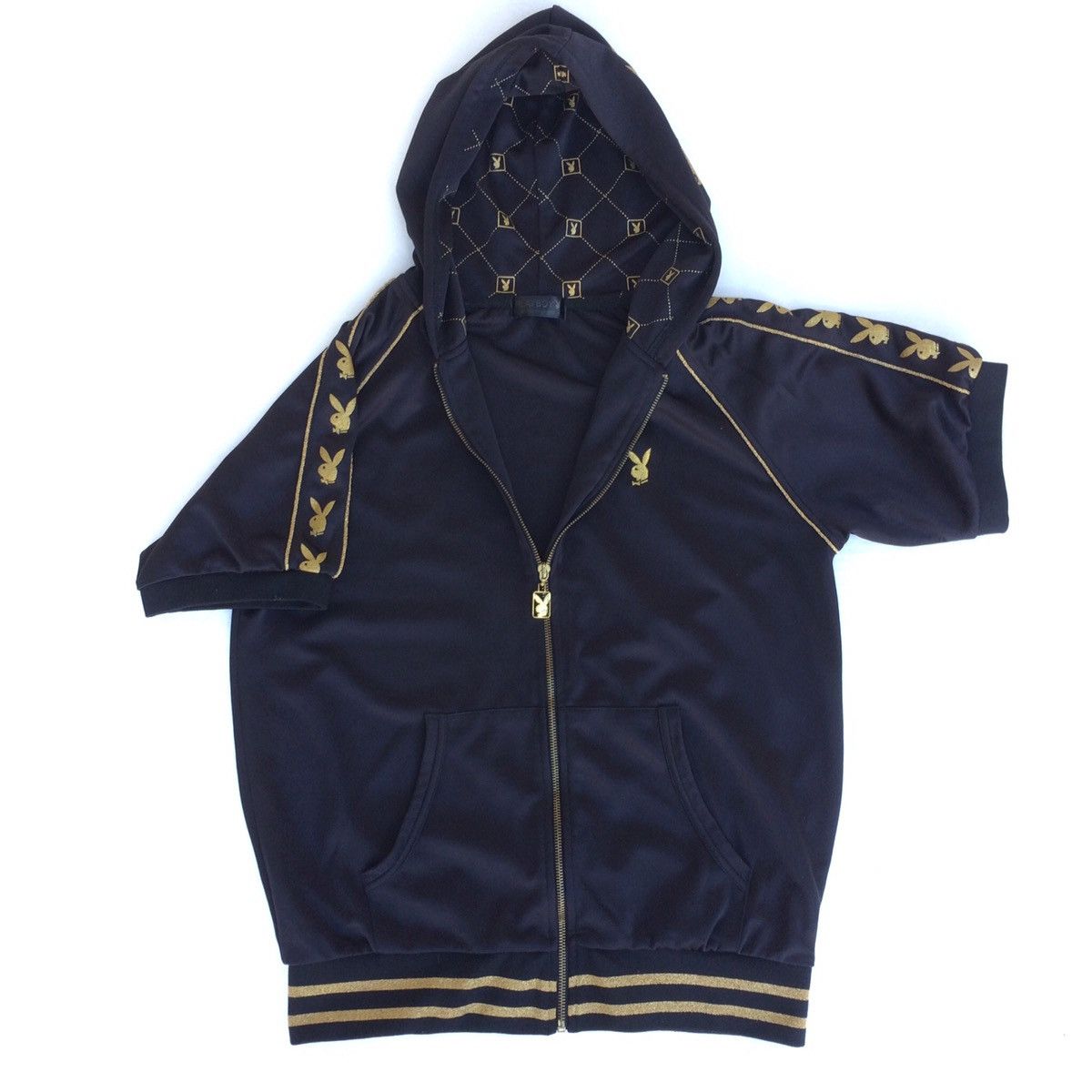 Designer × Vintage Vintage Playboy GOLD Printed jumper Hoodie Sidetape Logo Size US M / EU 48-50 / 2 - 10 Thumbnail