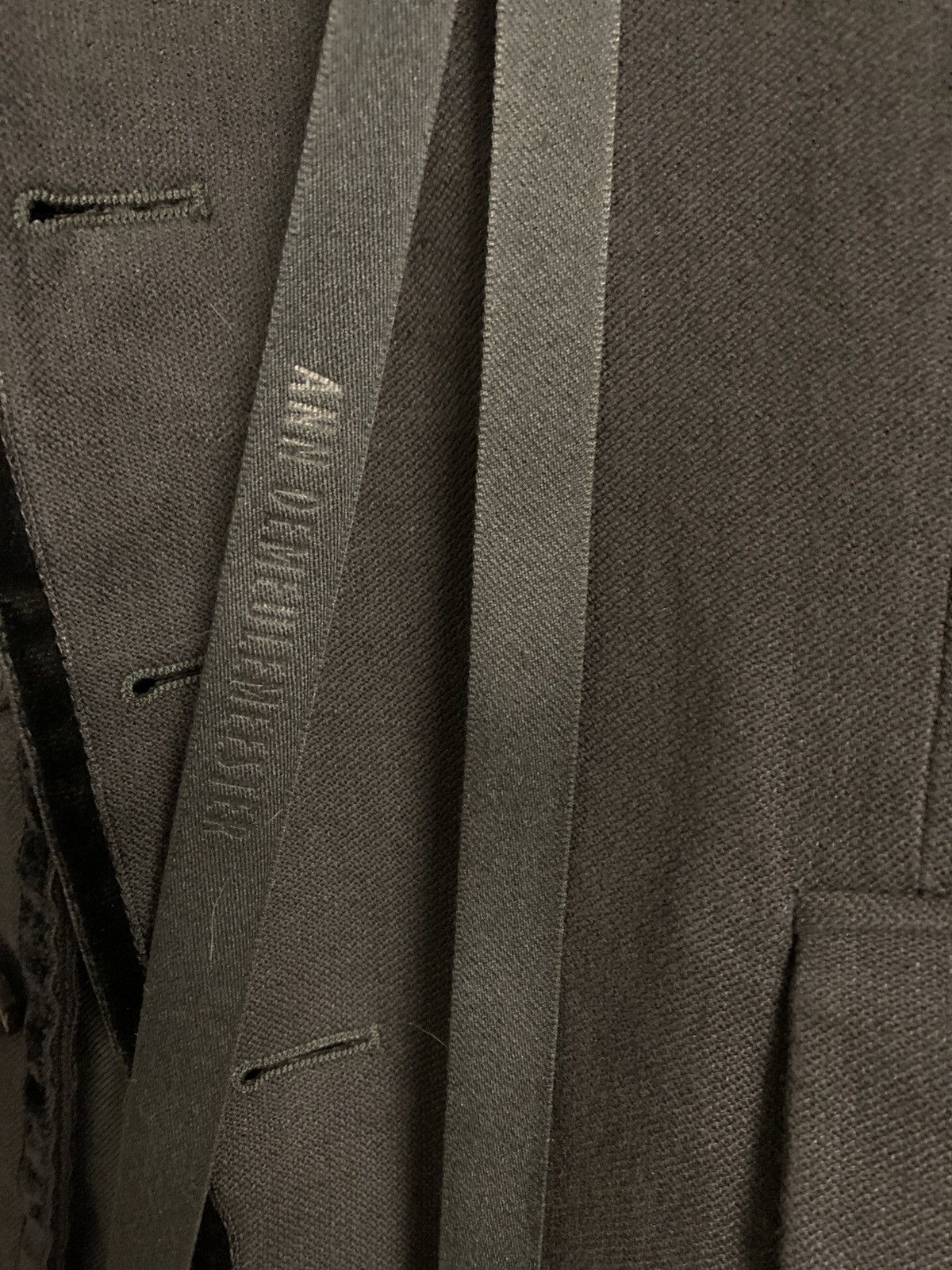 Ann Demeulemeester Black jacket with velvet ribbon Size 40R - 2 Thumbnail