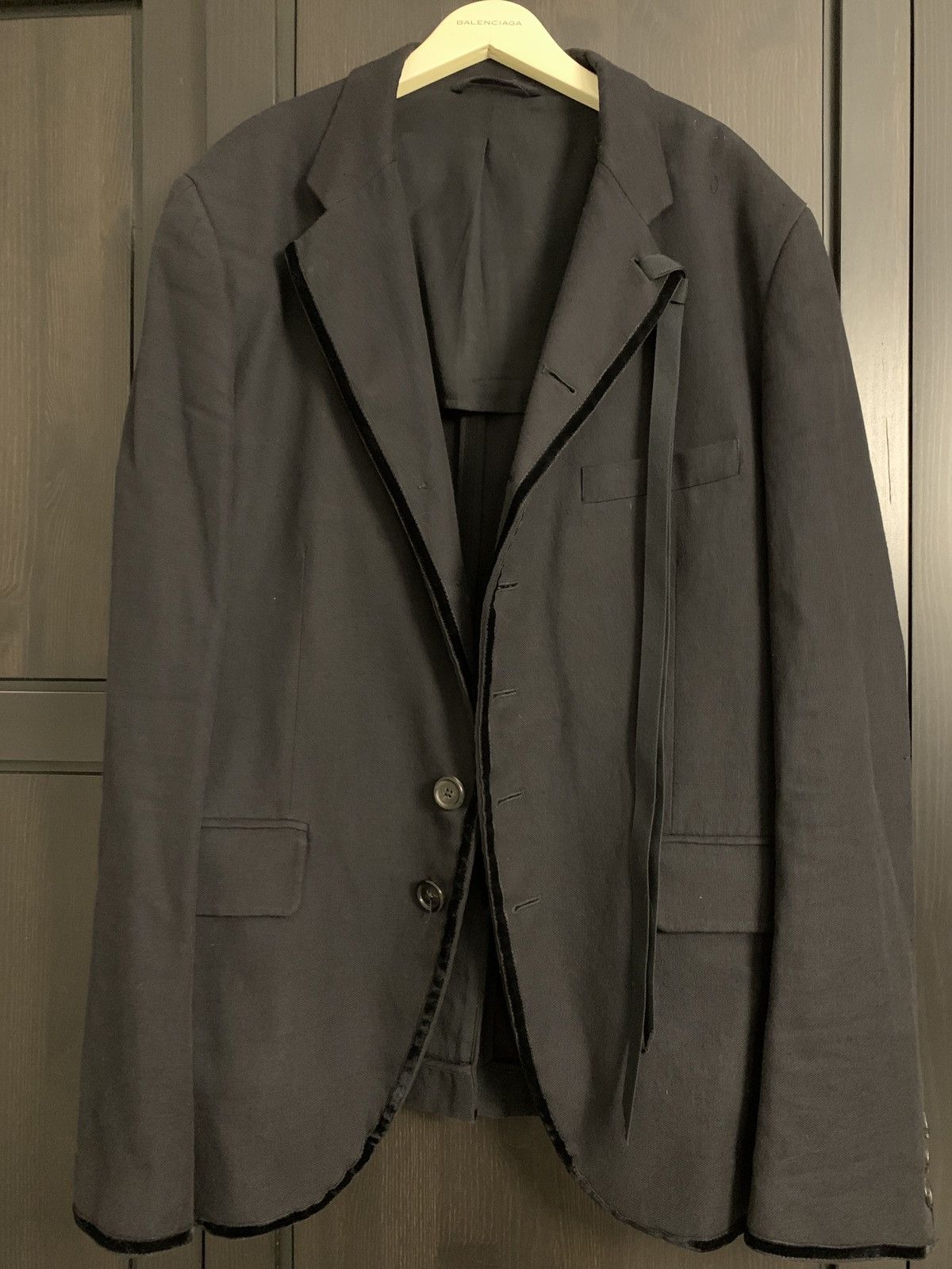 Ann Demeulemeester Black jacket with velvet ribbon Size 40R - 1 Thumbnail