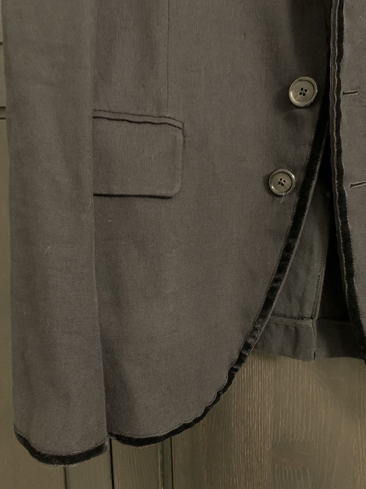 Ann Demeulemeester Black jacket with velvet ribbon Size 40R - 4 Thumbnail