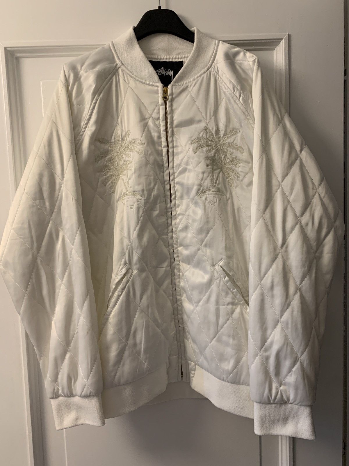 Stussy White bomber with embroidery Size US L / EU 52-54 / 3 - 1 Thumbnail