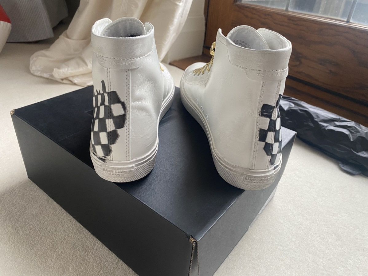 Saint Laurent Paris Saint Laurent checker checkered hi top sneakers BNIB $725 🤑🤑 Size US 12 / EU 45 - 3 Thumbnail