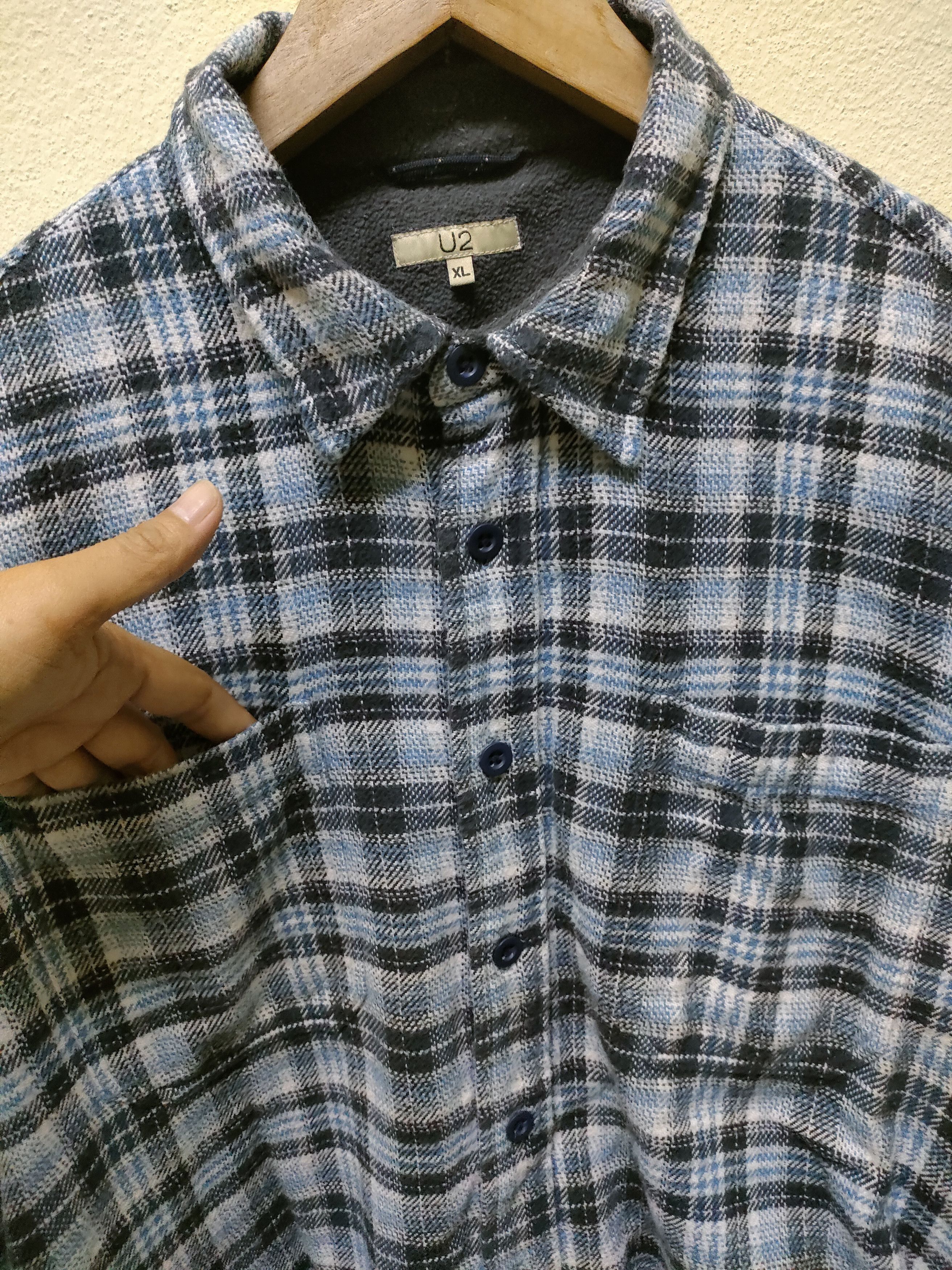 Flannel × Vintage 💥 Best Offer 💥 U2 Flannel Double Pocket Size US XL / EU 56 / 4 - 4 Thumbnail