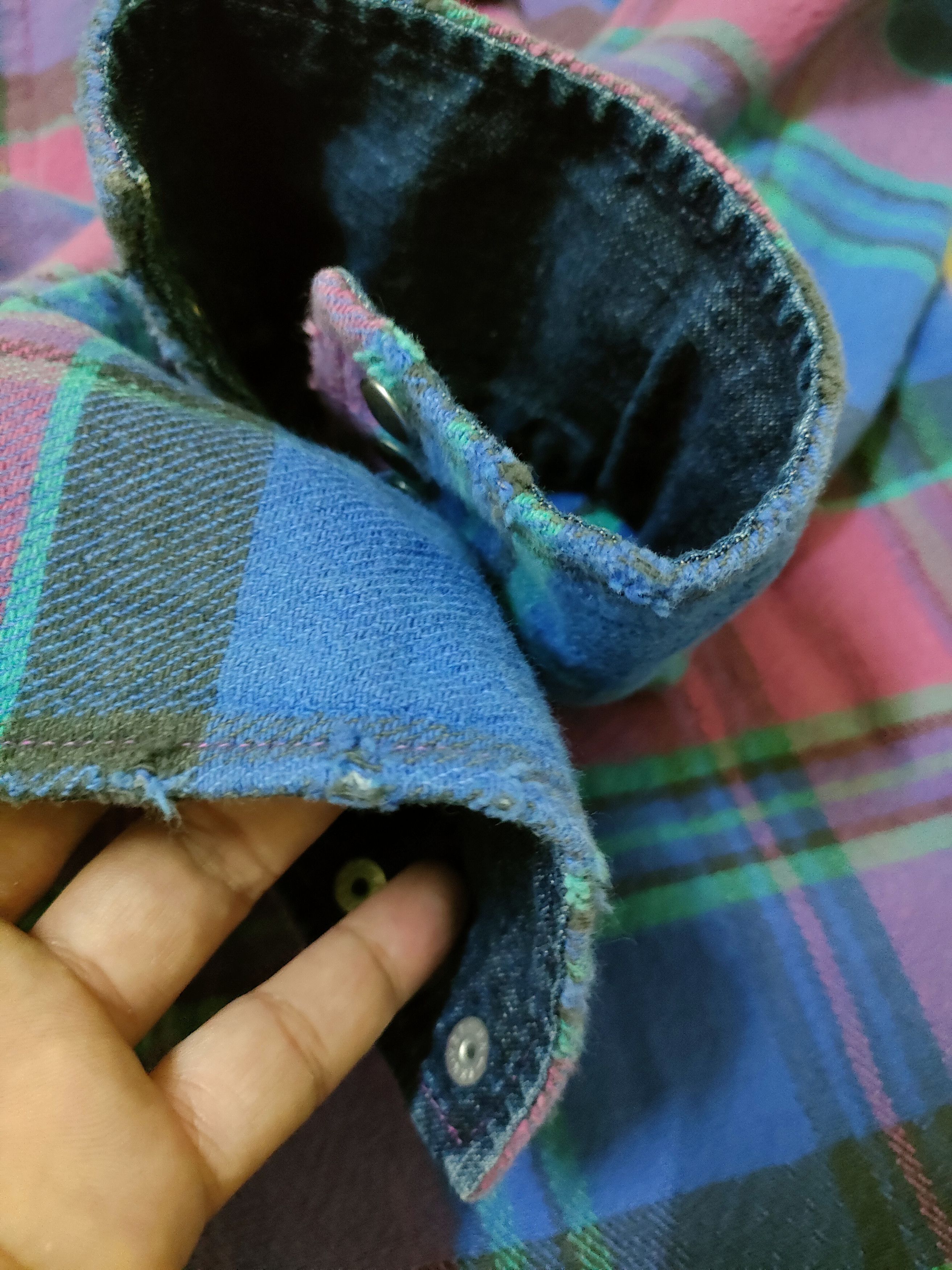 Flannel × Japanese Brand × Takeo Kikuchi Takeo Kikuchi Distressed Snap Button Size US M / EU 48-50 / 2 - 8 Thumbnail