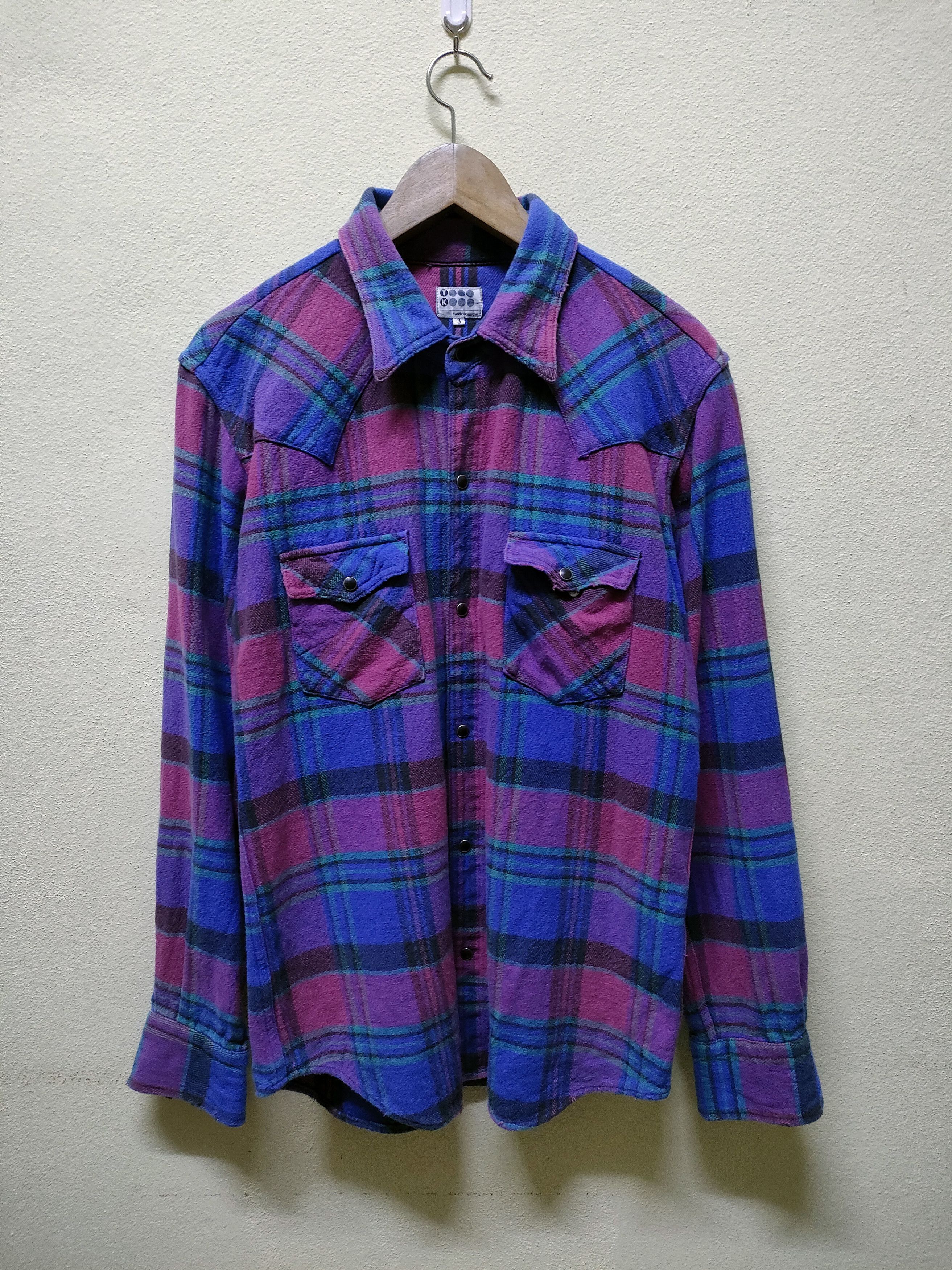 Flannel × Japanese Brand × Takeo Kikuchi Takeo Kikuchi Distressed Snap Button Size US M / EU 48-50 / 2 - 1 Thumbnail