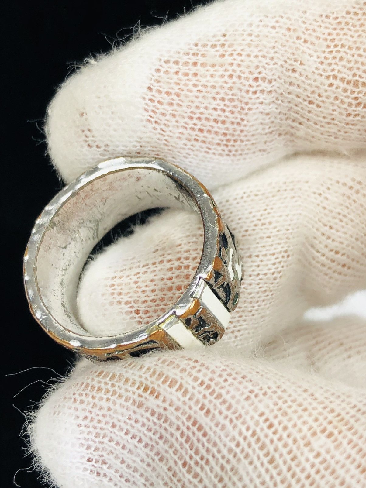 Dior Vintage Dior Trotter Monogram 2 Oblique Silver Logo Ring Size ONE SIZE - 4 Thumbnail