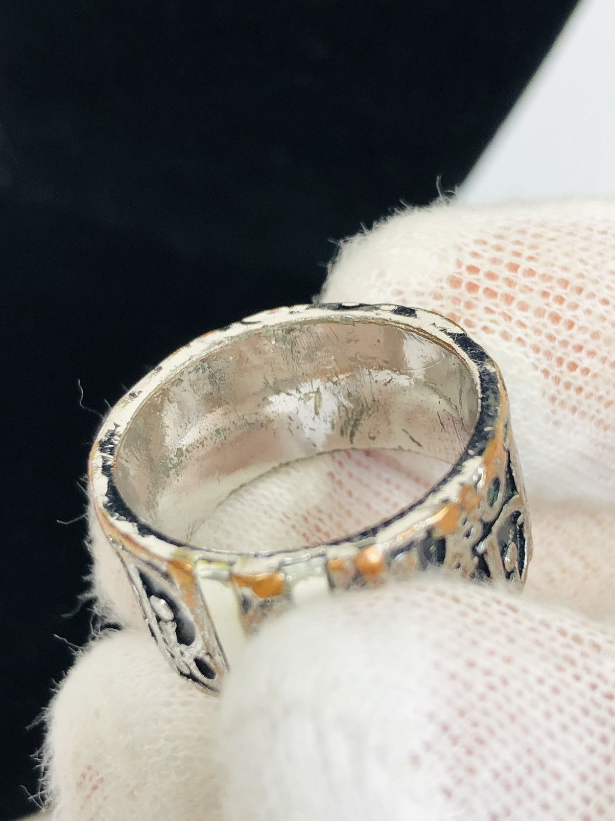 Dior Vintage Dior Trotter Monogram 2 Oblique Silver Logo Ring Size ONE SIZE - 5 Thumbnail