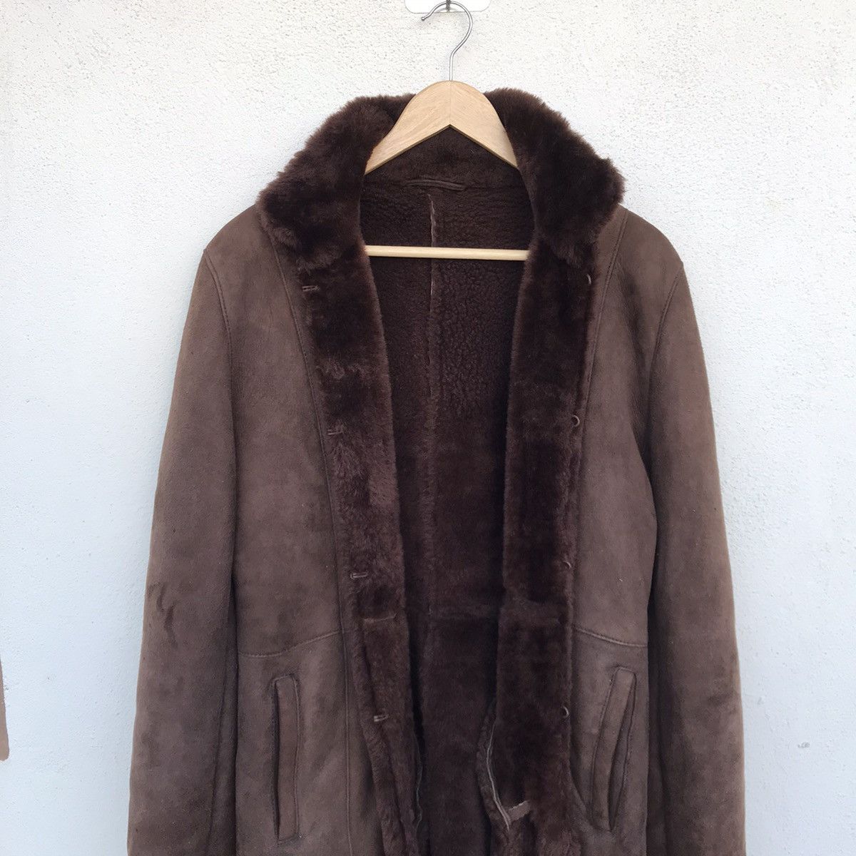 Designer Teodem Linea Pelle suede leather jacket shearling linen Size US S / EU 44-46 / 1 - 9 Thumbnail