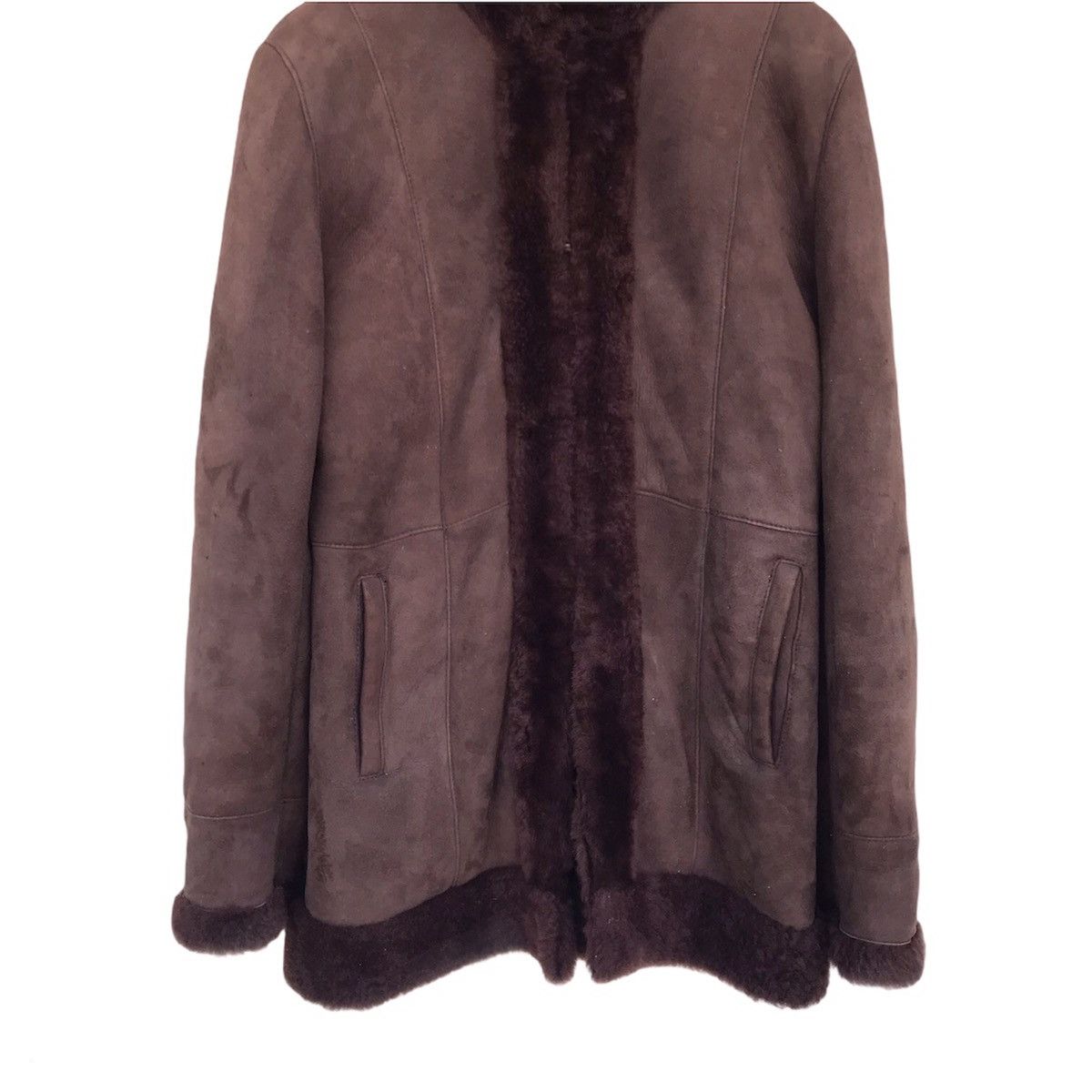 Designer Teodem Linea Pelle suede leather jacket shearling linen Size US S / EU 44-46 / 1 - 3 Thumbnail