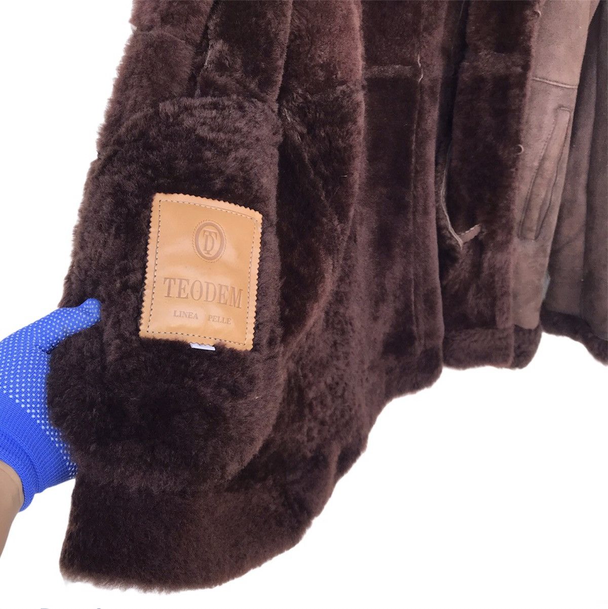 Designer Teodem Linea Pelle suede leather jacket shearling linen Size US S / EU 44-46 / 1 - 6 Thumbnail