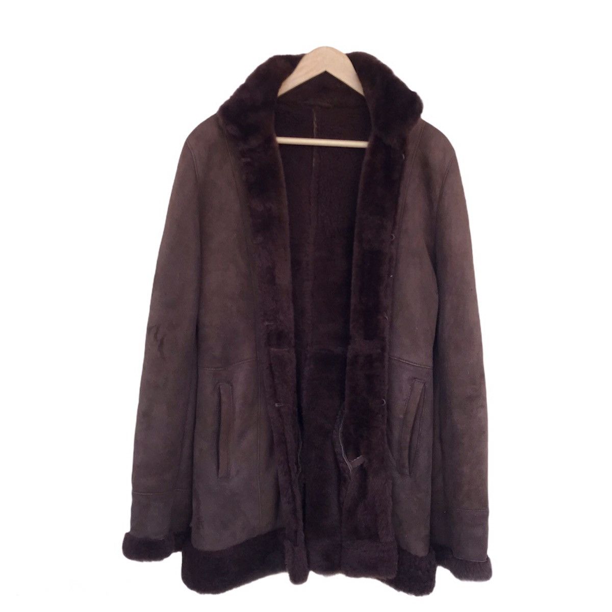 Designer Teodem Linea Pelle suede leather jacket shearling linen Size US S / EU 44-46 / 1 - 4 Thumbnail