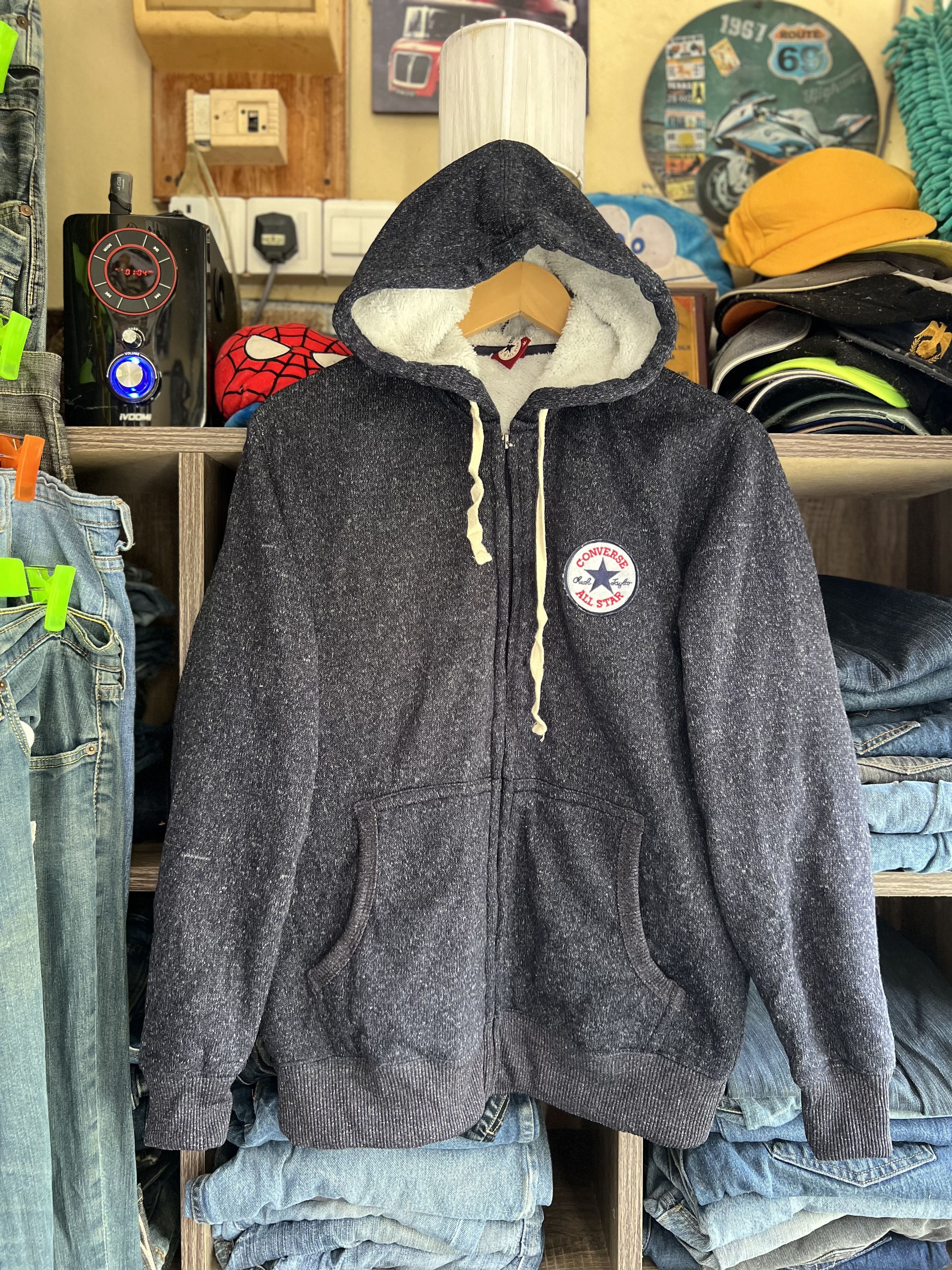 Converse 🔥Converse All Star Faux Fur Zipper Hoodie Size US S / EU 44-46 / 1 - 16 Thumbnail