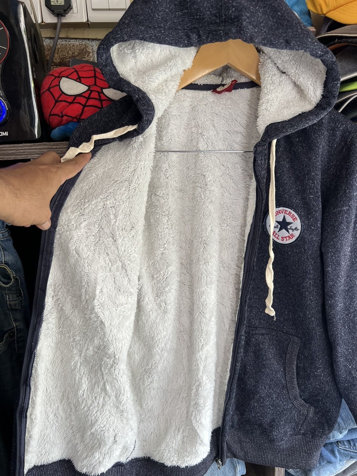 Converse 🔥Converse All Star Faux Fur Zipper Hoodie Size US S / EU 44-46 / 1 - 10 Thumbnail