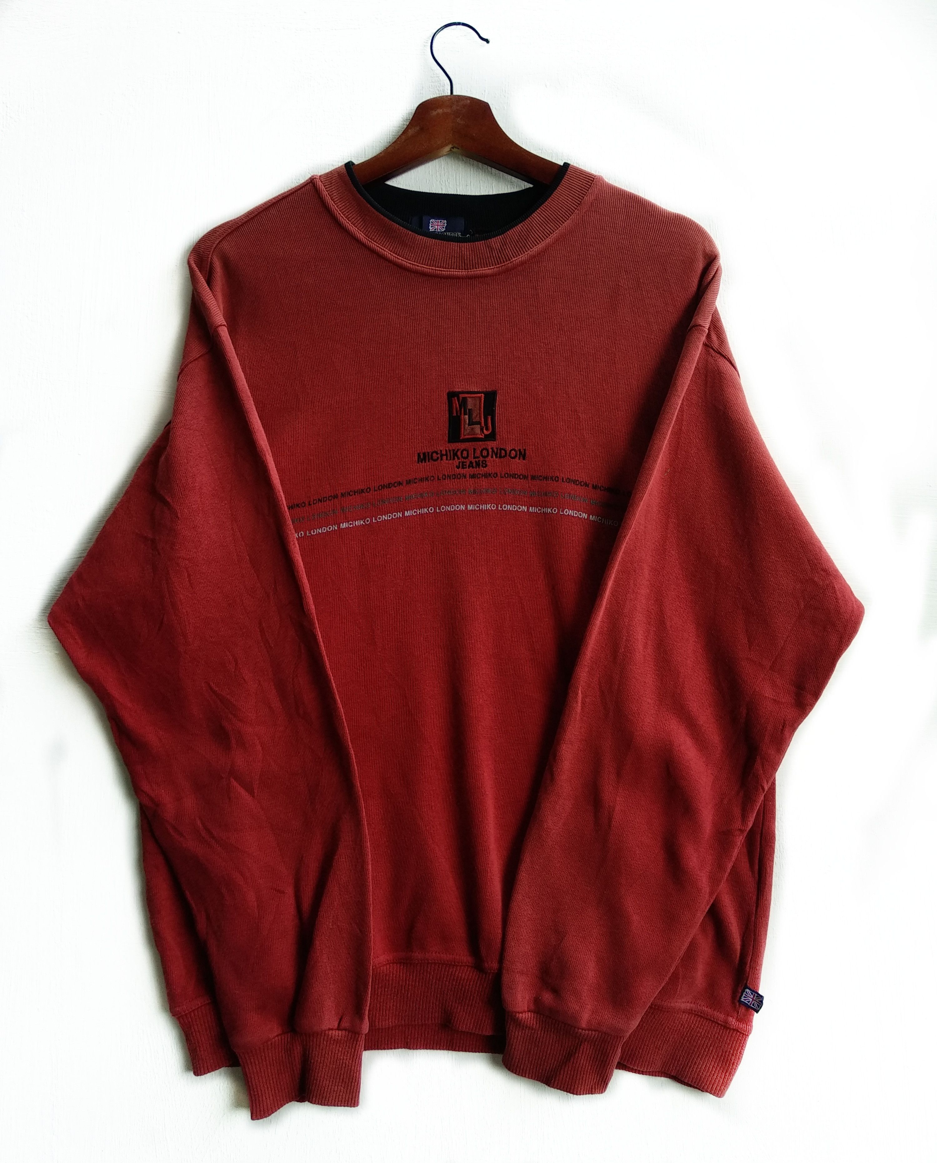 Designer VINTAGE MICHIKO LONDON JEANS SWEATSHIRT Size US L / EU 52-54 / 3 - 2 Thumbnail