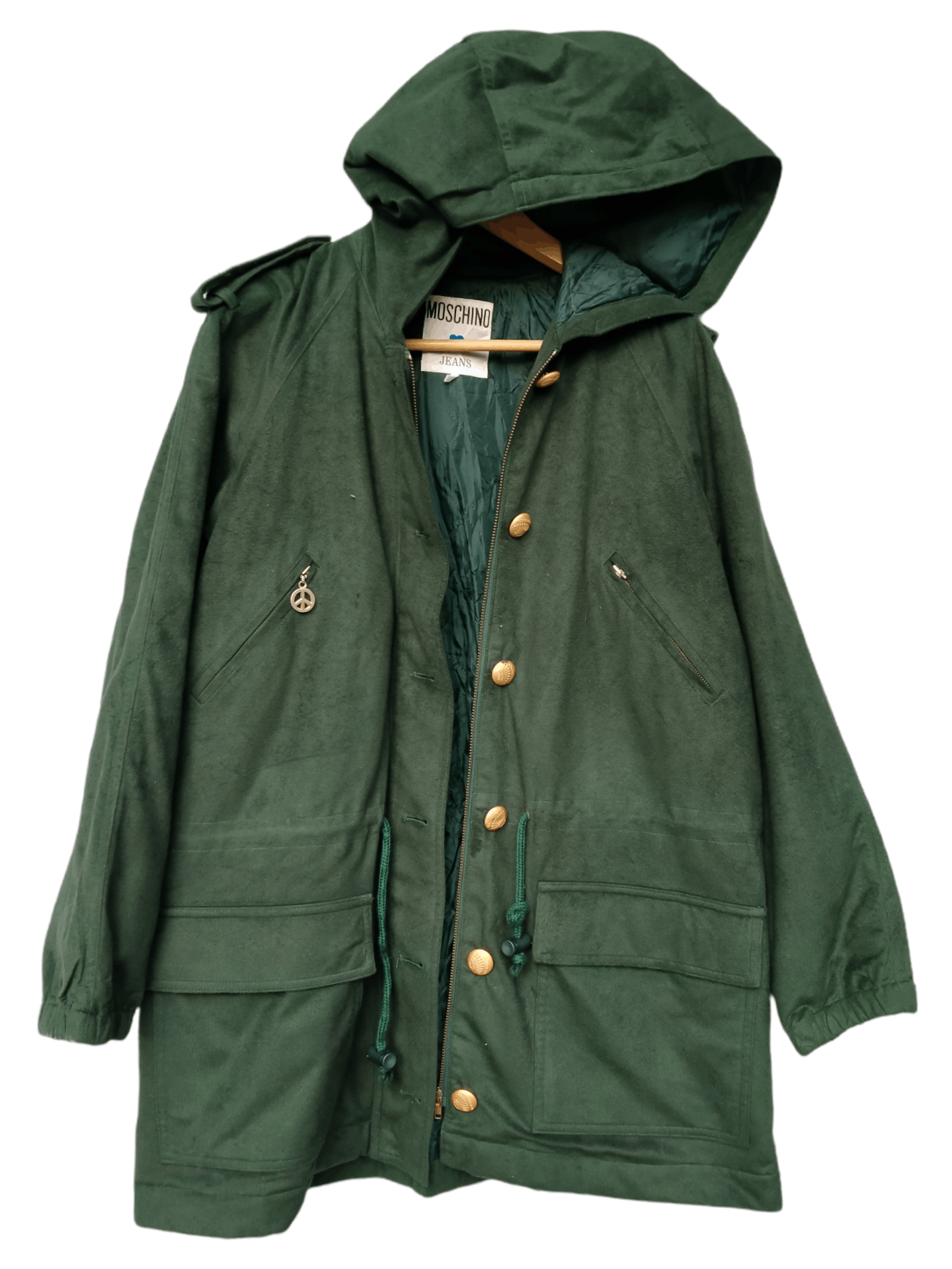 Moschino Rare!! Vintage 90s Moschino Jeans Green Velvet Jacket Size US L / EU 52-54 / 3 - 3 Thumbnail