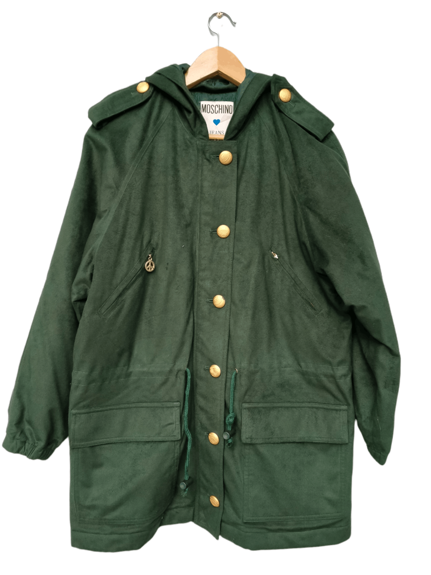 Moschino Rare!! Vintage 90s Moschino Jeans Green Velvet Jacket Size US L / EU 52-54 / 3 - 1 Thumbnail