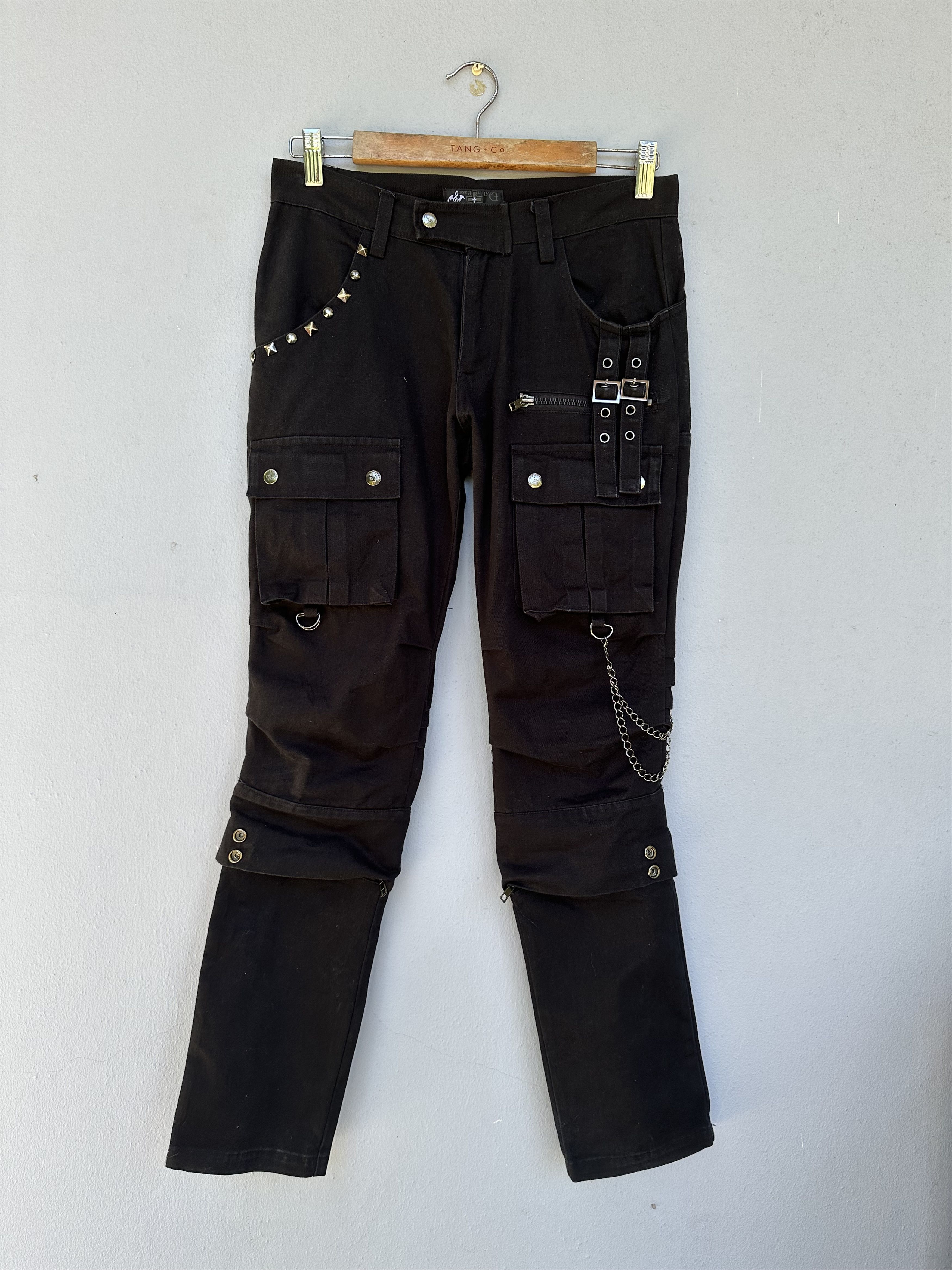 If Six Was Nine Vintage Seditionaries Devil & Bass Stud Zipper Cargo Pants Size US 29 - 3 Thumbnail