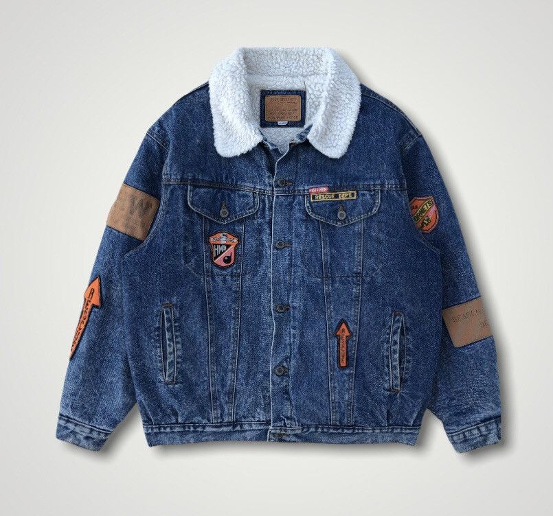 Japanese Brand 🔥VTG Hot Crew Deck Security Catapult Aircraft Denim Jacket Size US XL / EU 56 / 4 - 1 Thumbnail