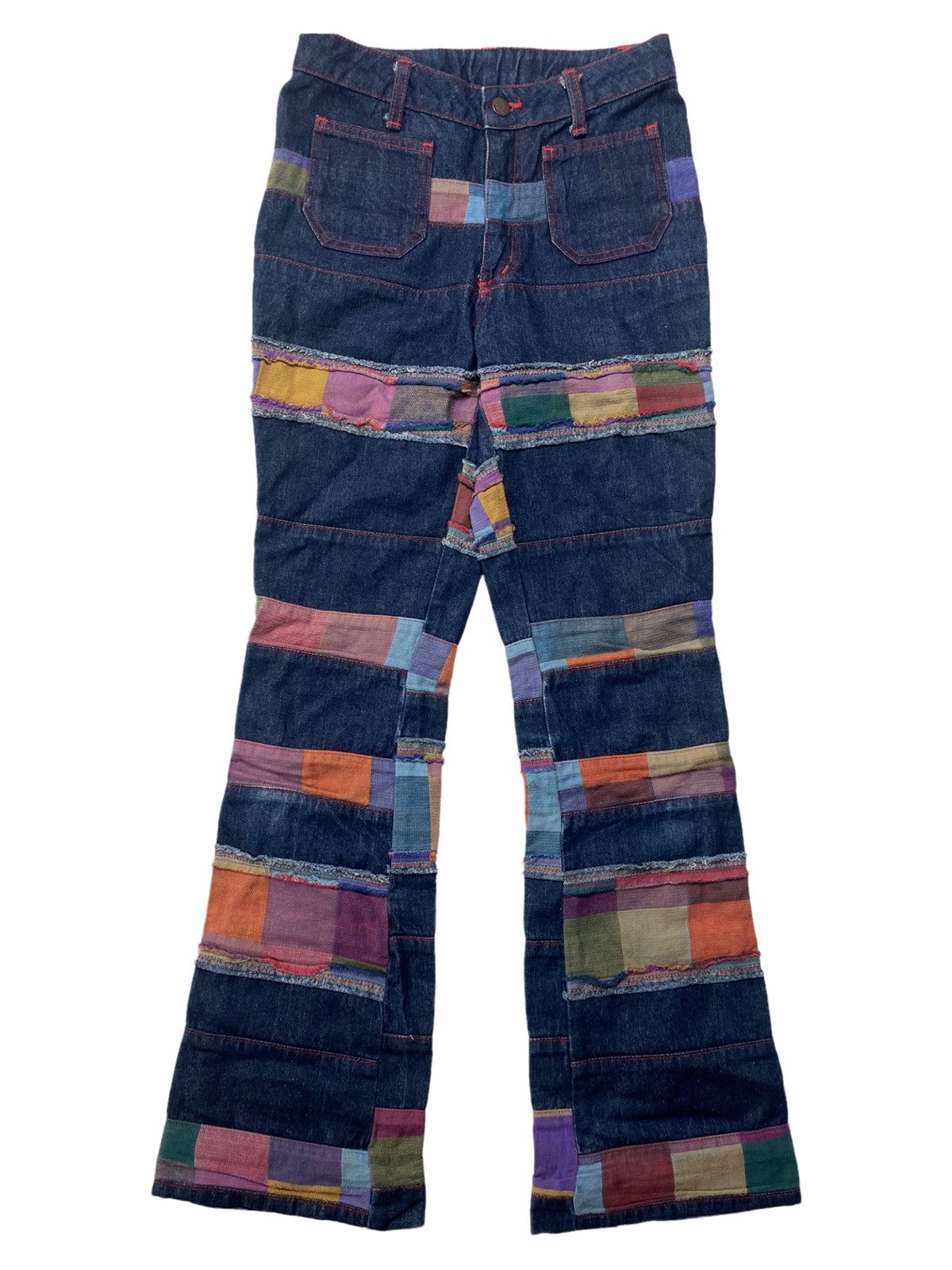 20471120 1990s Japanese Brand - Patchwork Hagi Denim Pants Size US 28 / EU 44 - 1 Thumbnail