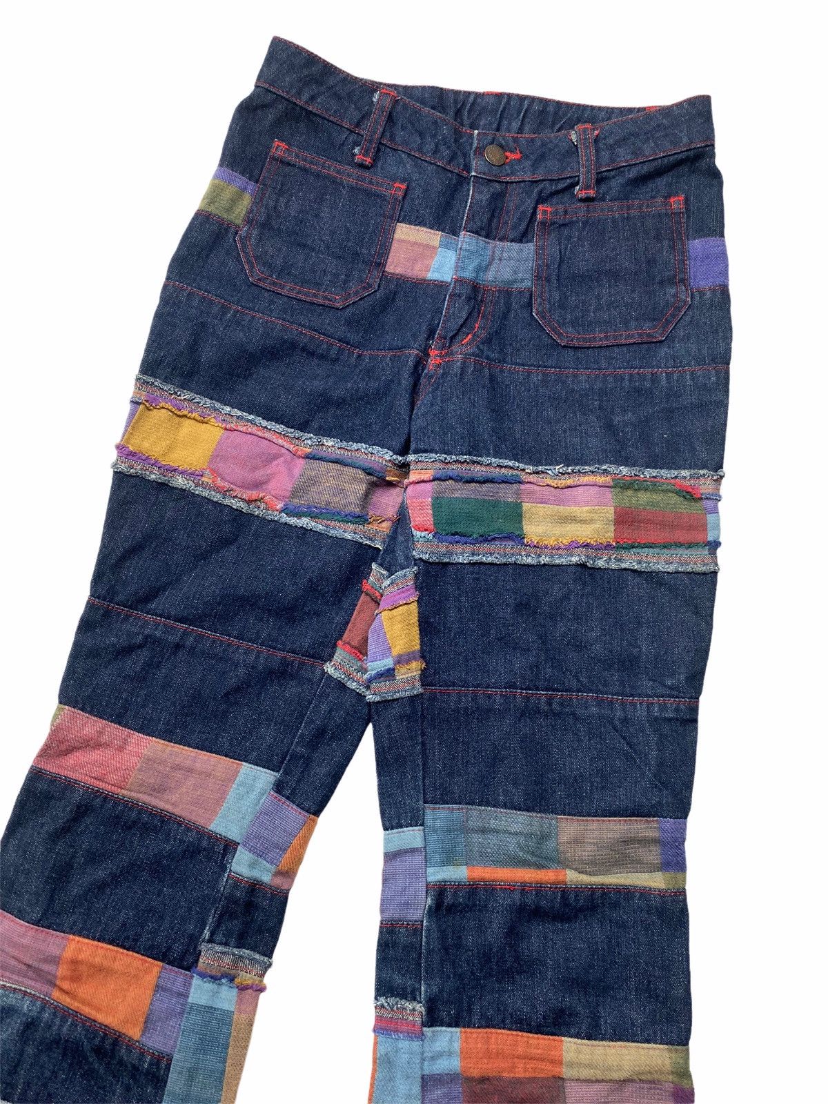20471120 1990s Japanese Brand - Patchwork Hagi Denim Pants Size US 28 / EU 44 - 3 Thumbnail