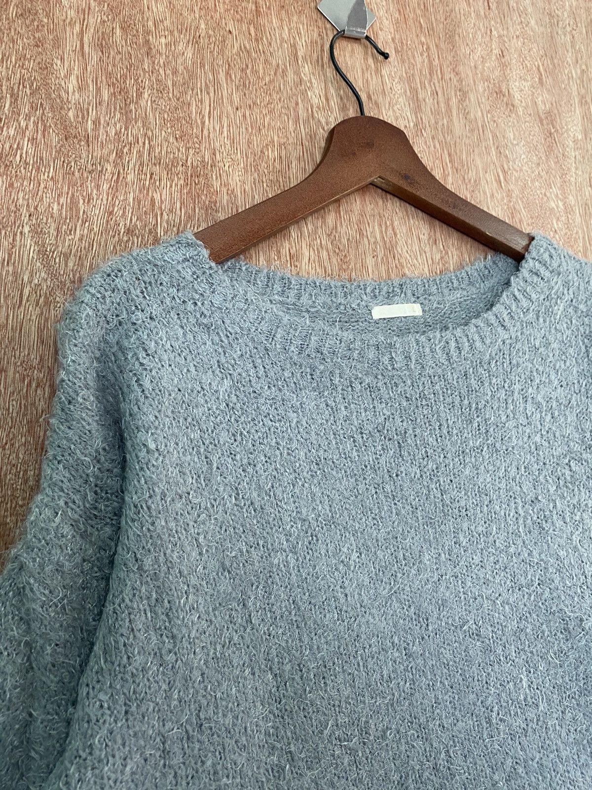 Japanese Brand GU japan Grey shaggy fur Mohair Knit Sweaters #B563 Size US L / EU 52-54 / 3 - 4 Thumbnail
