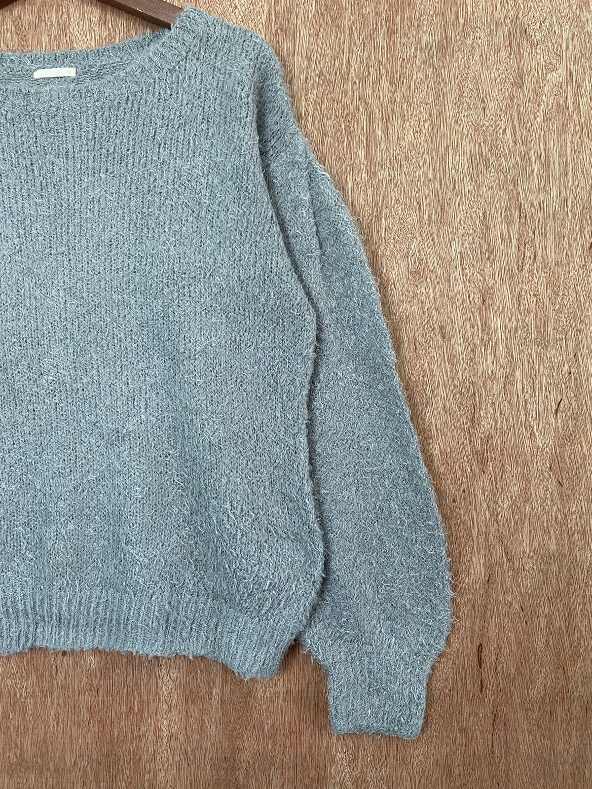 Japanese Brand GU japan Grey shaggy fur Mohair Knit Sweaters #B563 Size US L / EU 52-54 / 3 - 3 Thumbnail