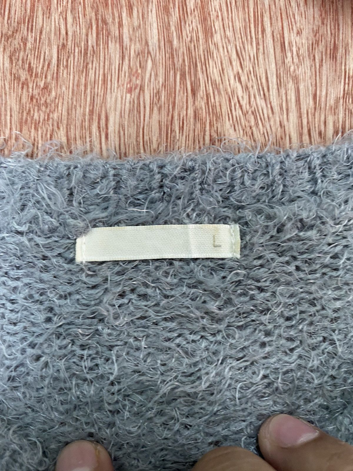 Japanese Brand GU japan Grey shaggy fur Mohair Knit Sweaters #B563 Size US L / EU 52-54 / 3 - 7 Thumbnail