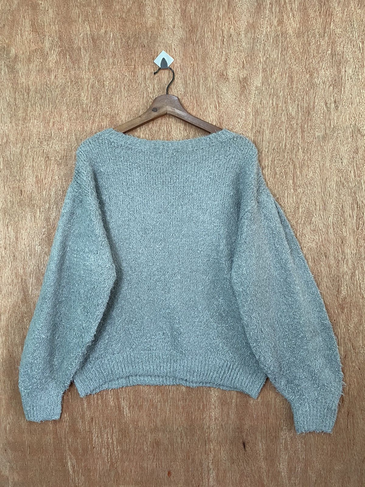 Japanese Brand GU japan Grey shaggy fur Mohair Knit Sweaters #B563 Size US L / EU 52-54 / 3 - 6 Thumbnail