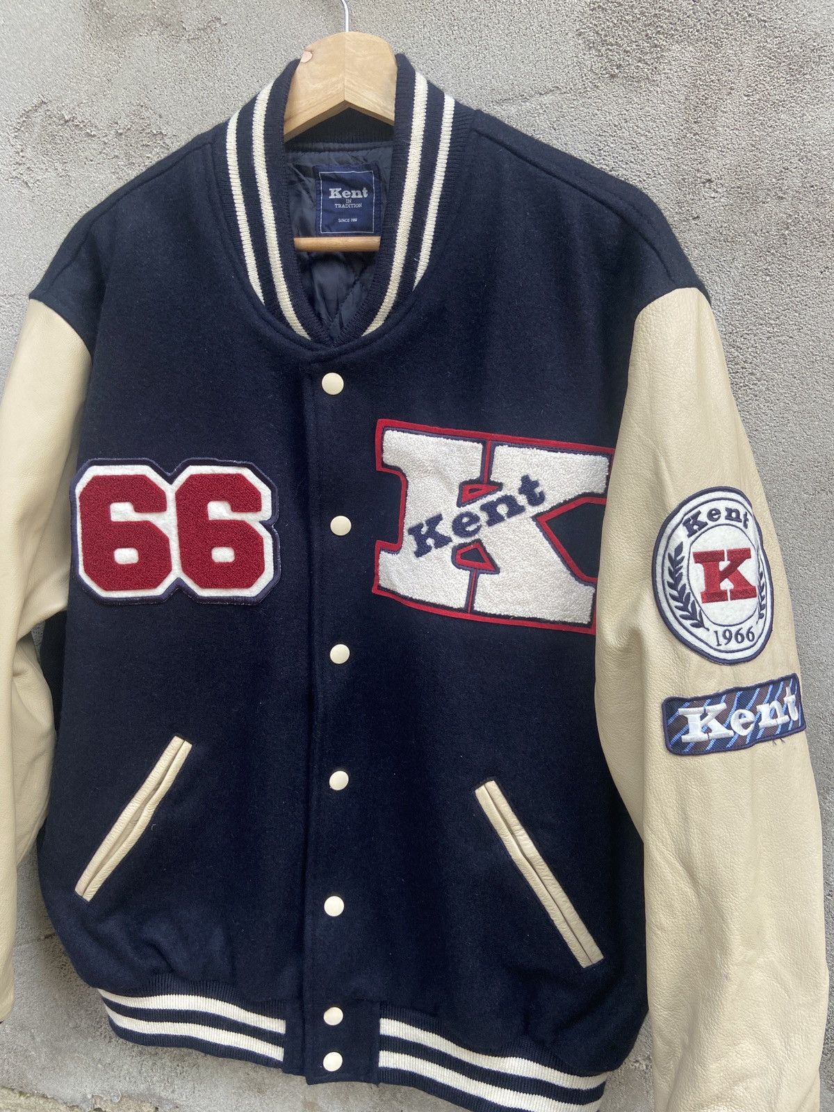 Japanese Brand × Vintage Vintage Kent 66 Letterman Wool Varsity Jacket Size US L / EU 52-54 / 3 - 4 Thumbnail