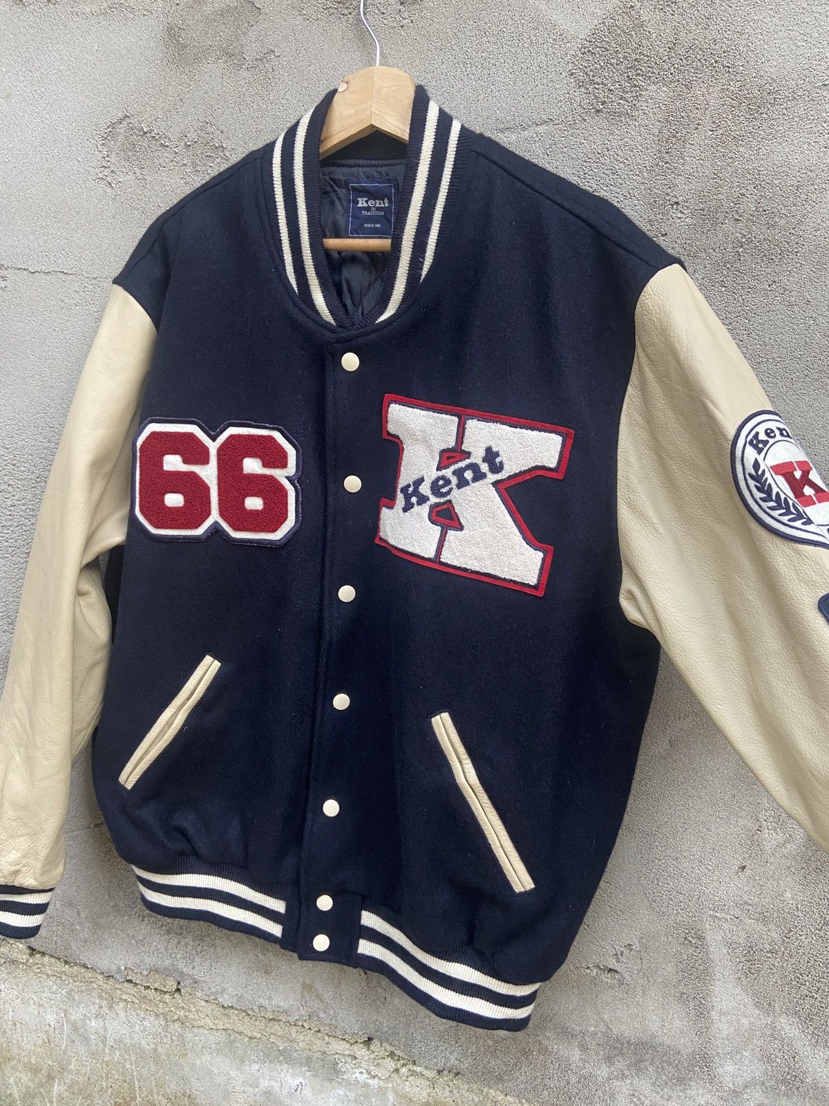 Japanese Brand × Vintage Vintage Kent 66 Letterman Wool Varsity Jacket Size US L / EU 52-54 / 3 - 3 Thumbnail