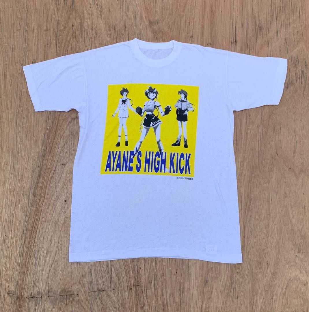image of Anima x Vintage Tee Japan Anime Series Ayanes High Kicks B6 in White, Men's (Size Large)