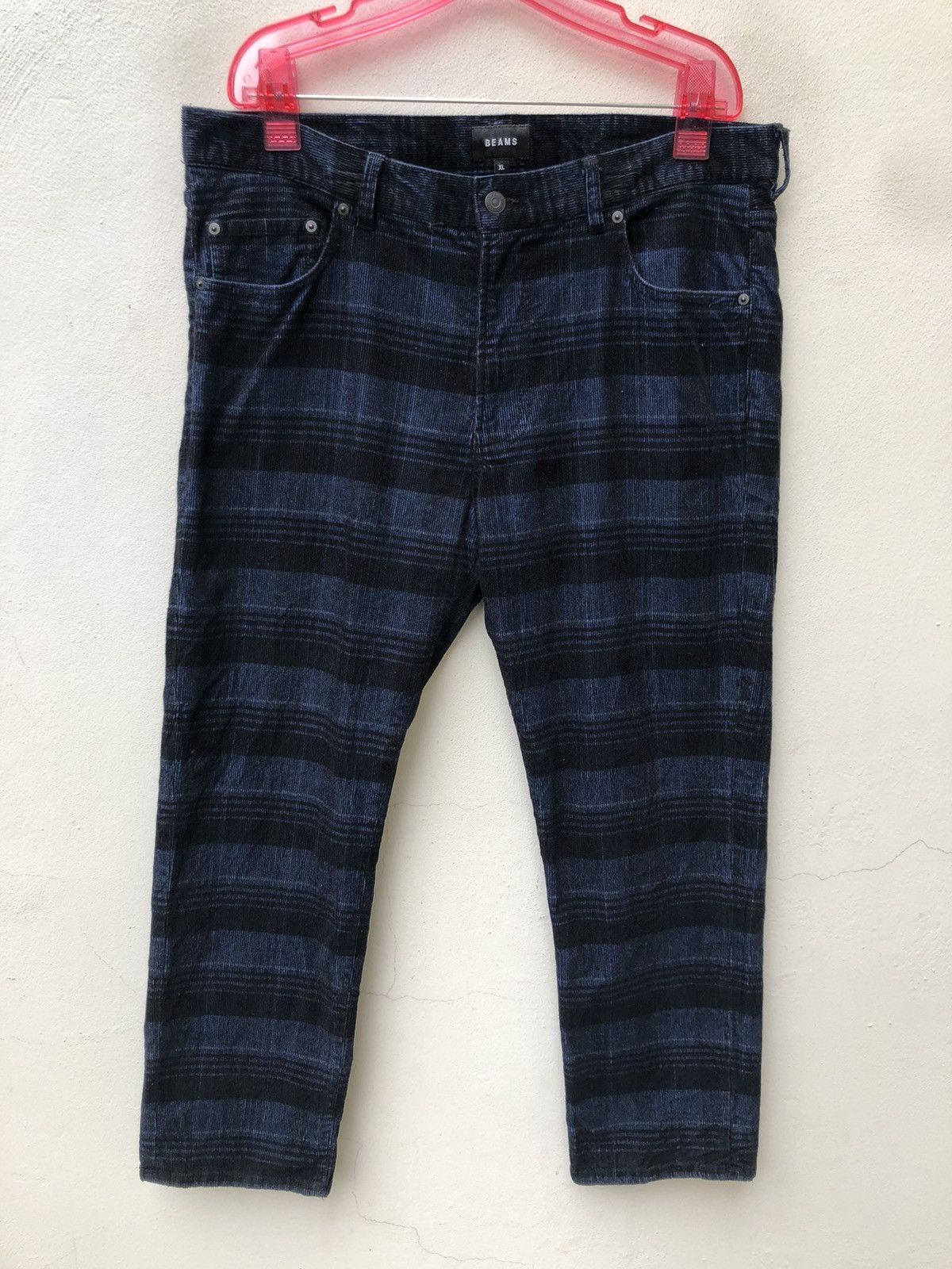 image of Beams Plus Beams Tartan Checks Corduroy Cropped Pant, Men's (Size 36)