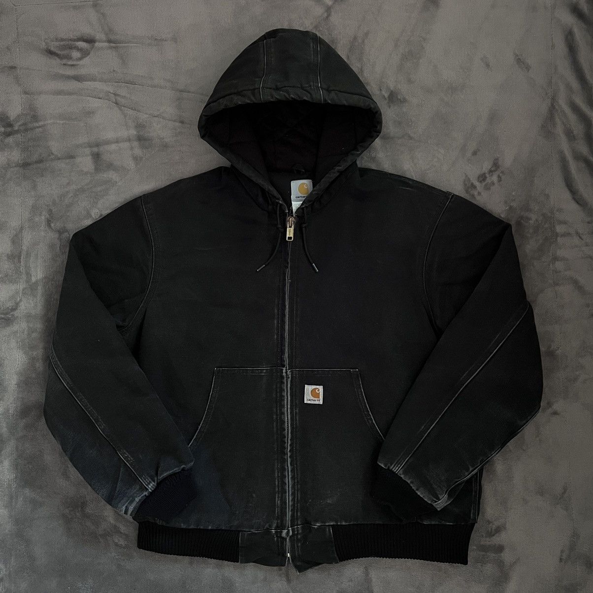 Vintage Vintage Carhartt J140 BLK Quilted Lined Hooded Jacket | Grailed