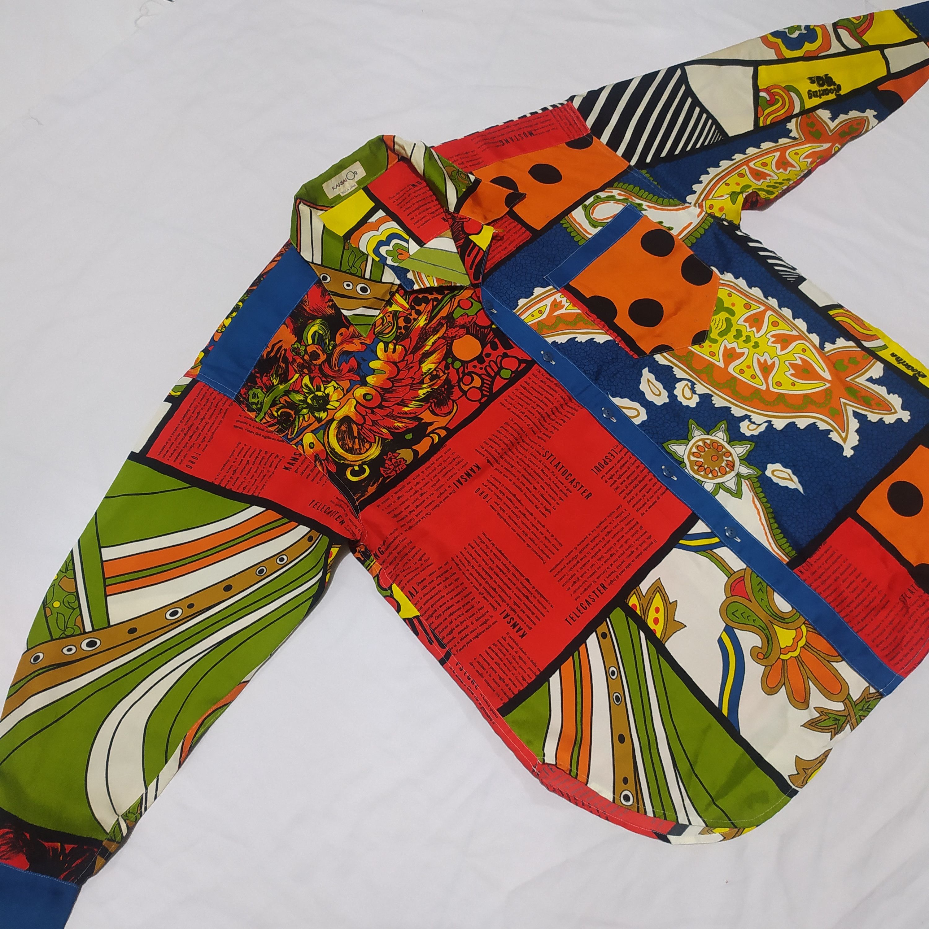 Kansai Yamamoto Vintage 90s Kansai Yamamoto O2 all over print button shirt Size US M / EU 48-50 / 2 - 5 Thumbnail