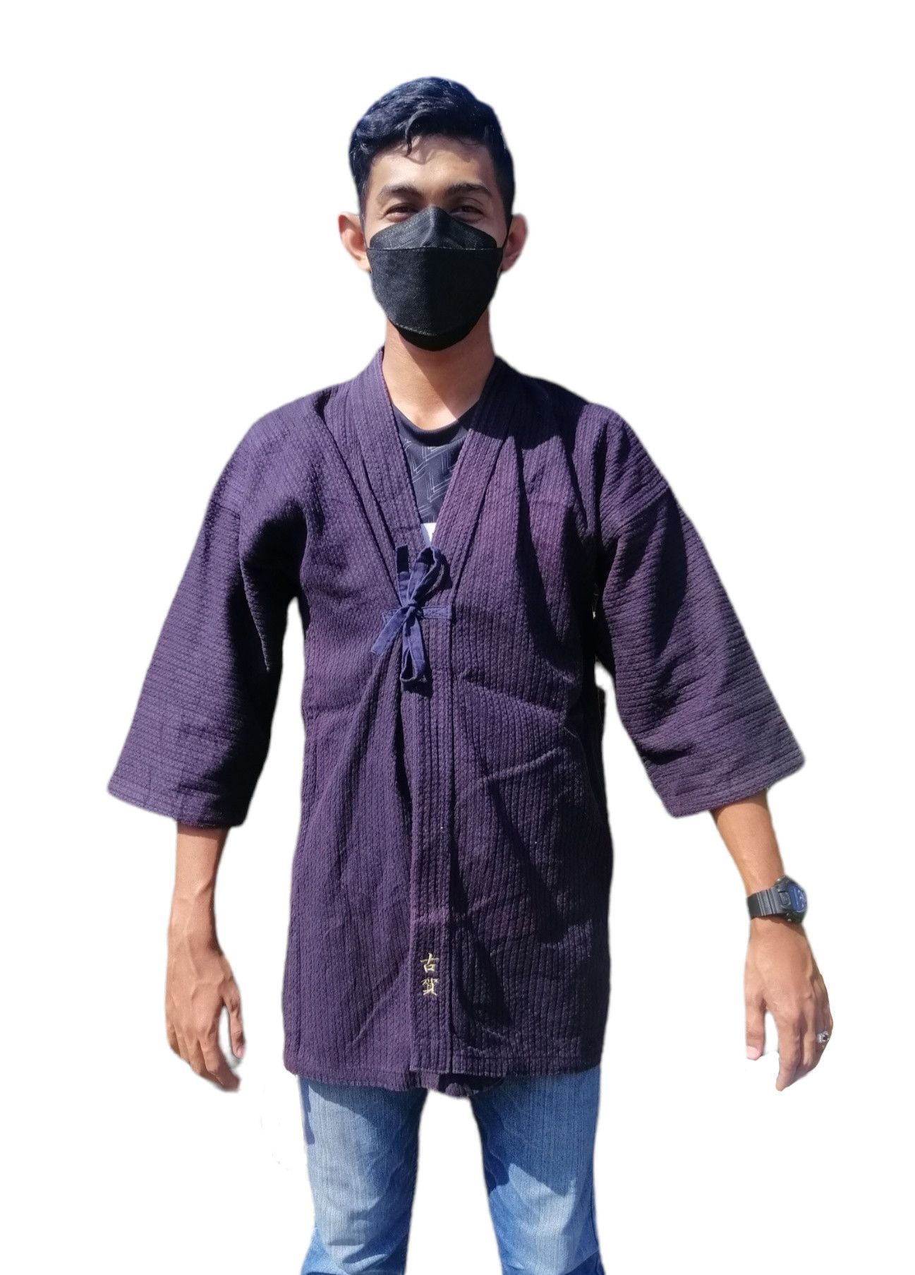 Japanese Brand Vintage Japanese Indigo Cotton Kimono Jacket Size US M / EU 48-50 / 2 - 2 Thumbnail