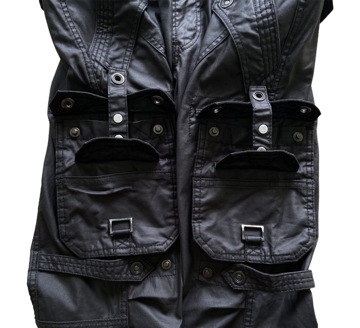 20471120 × Japanese Brand Nicole Club For Men Tactical Multi Pocket Cargo Coated Pants Size US 30 / EU 46 - 5 Thumbnail