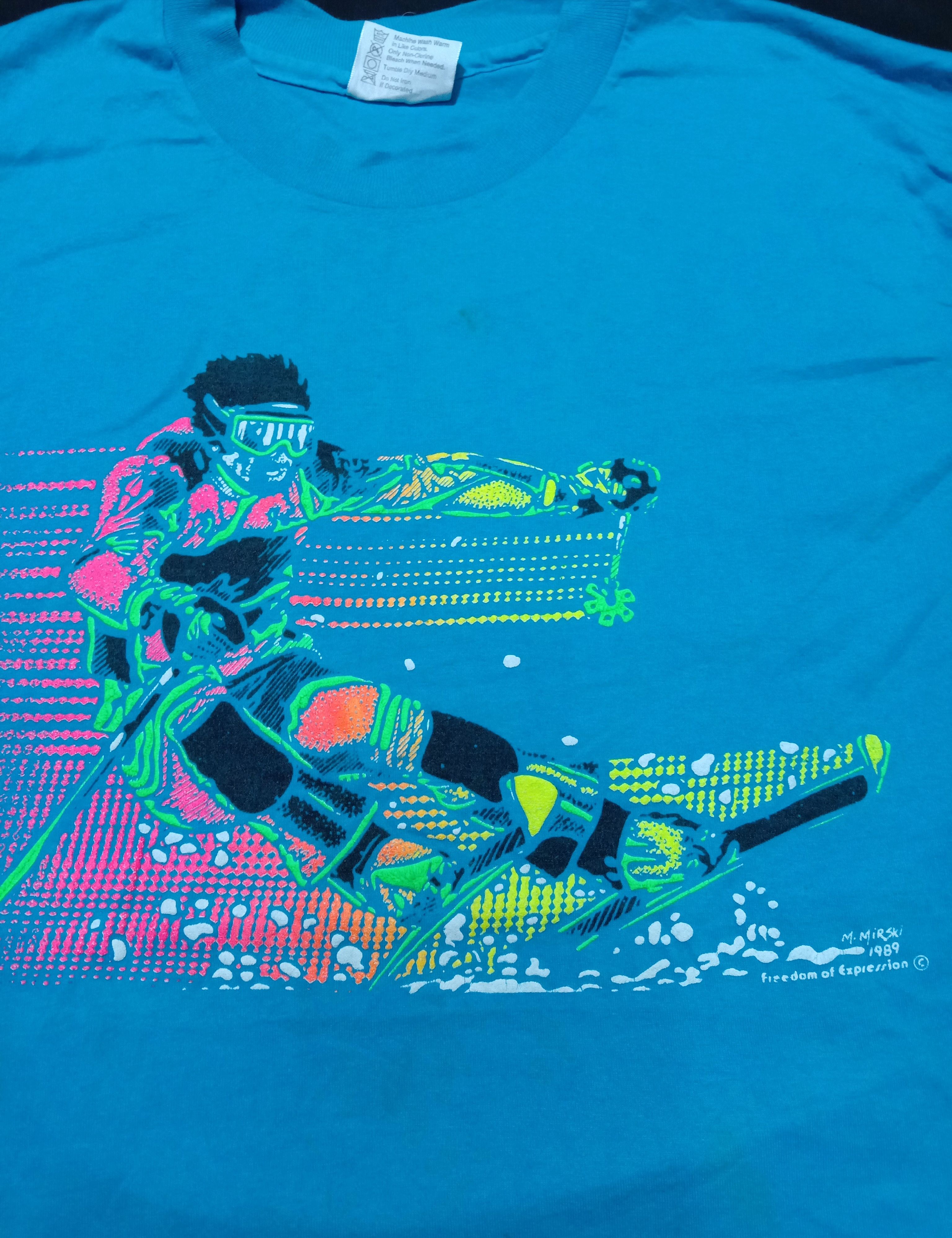 Hanes Vintage 80s 50/50 Fifty-Fifty M. Mirski Ski Graphic Tee Size US M / EU 48-50 / 2 - 2 Thumbnail