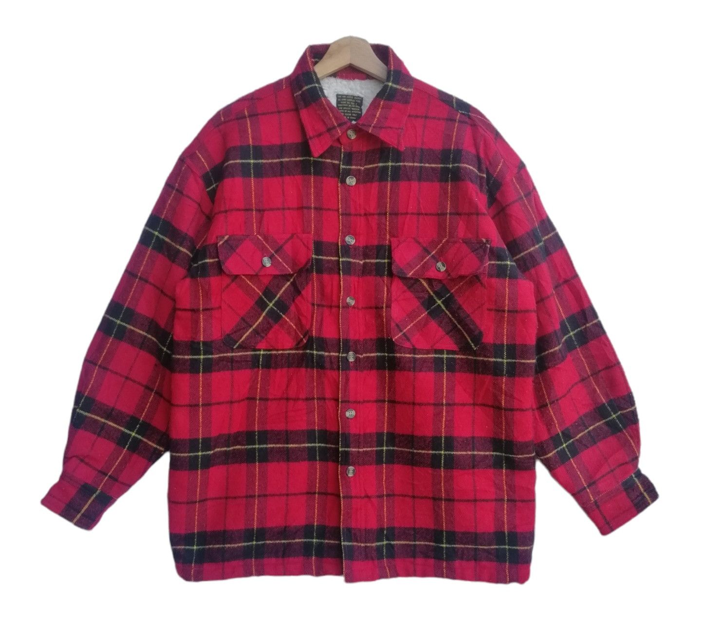 Flannel Vintage The Air Force Flannel Lined Sherpa Shacket Jacket Size US M / EU 48-50 / 2 - 1 Thumbnail