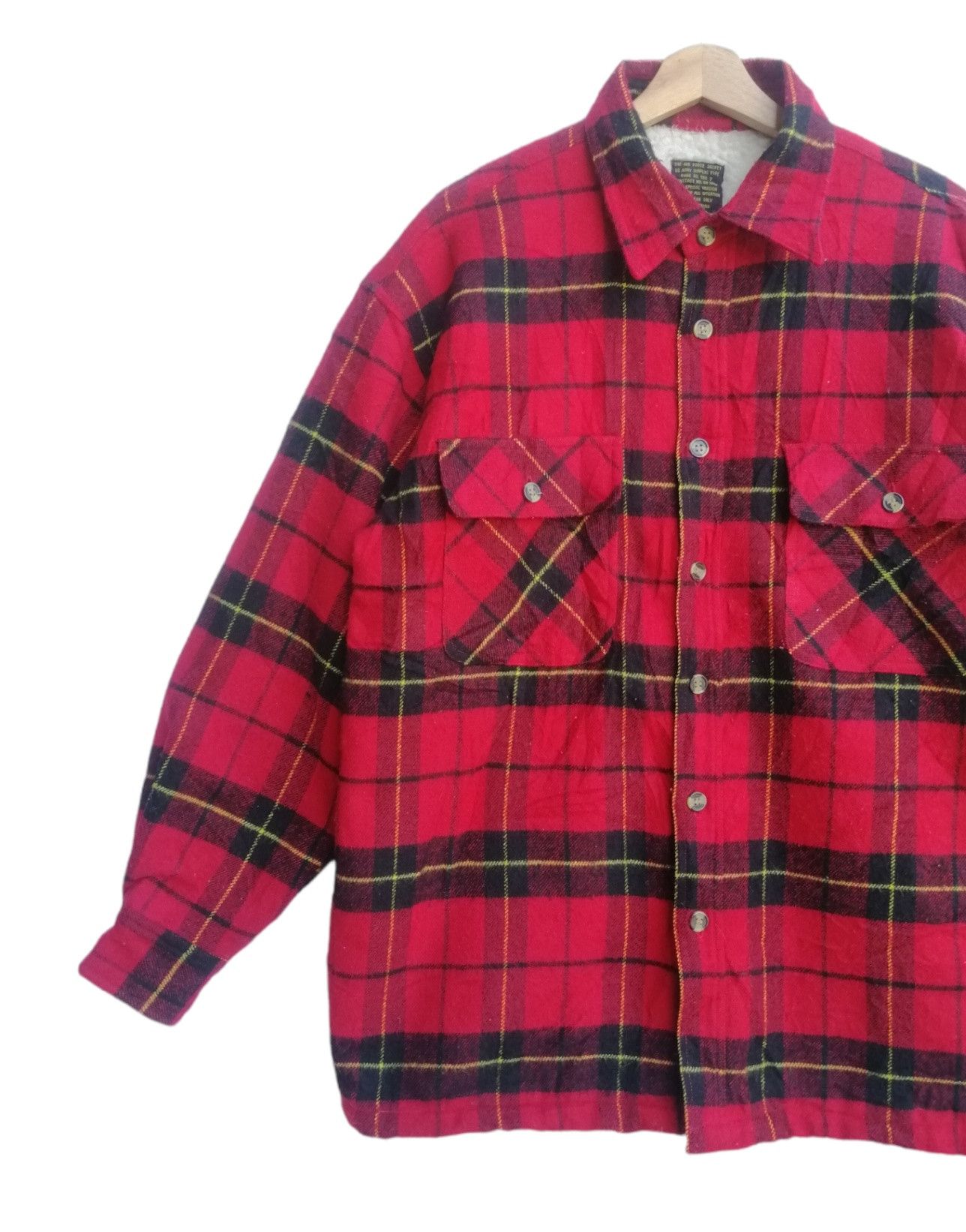 Flannel Vintage The Air Force Flannel Lined Sherpa Shacket Jacket Size US M / EU 48-50 / 2 - 4 Thumbnail