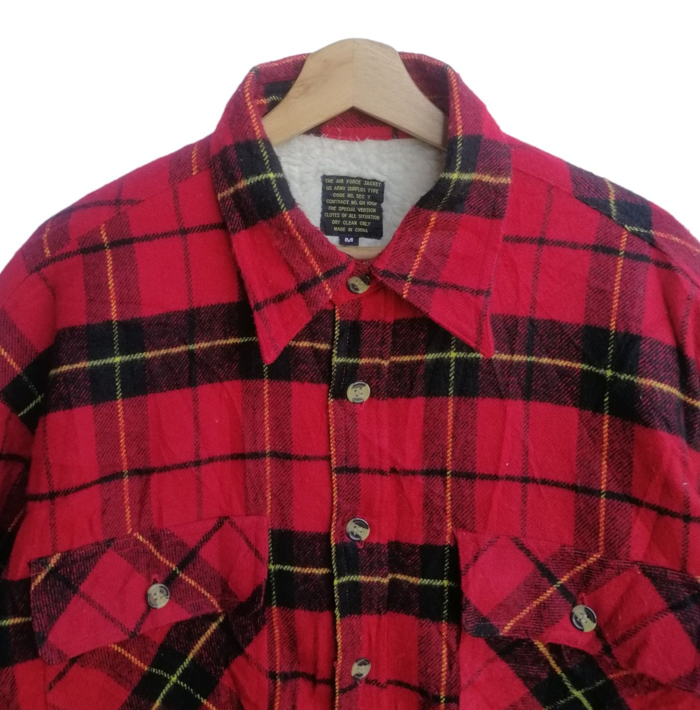 Flannel Vintage The Air Force Flannel Lined Sherpa Shacket Jacket Size US M / EU 48-50 / 2 - 3 Thumbnail