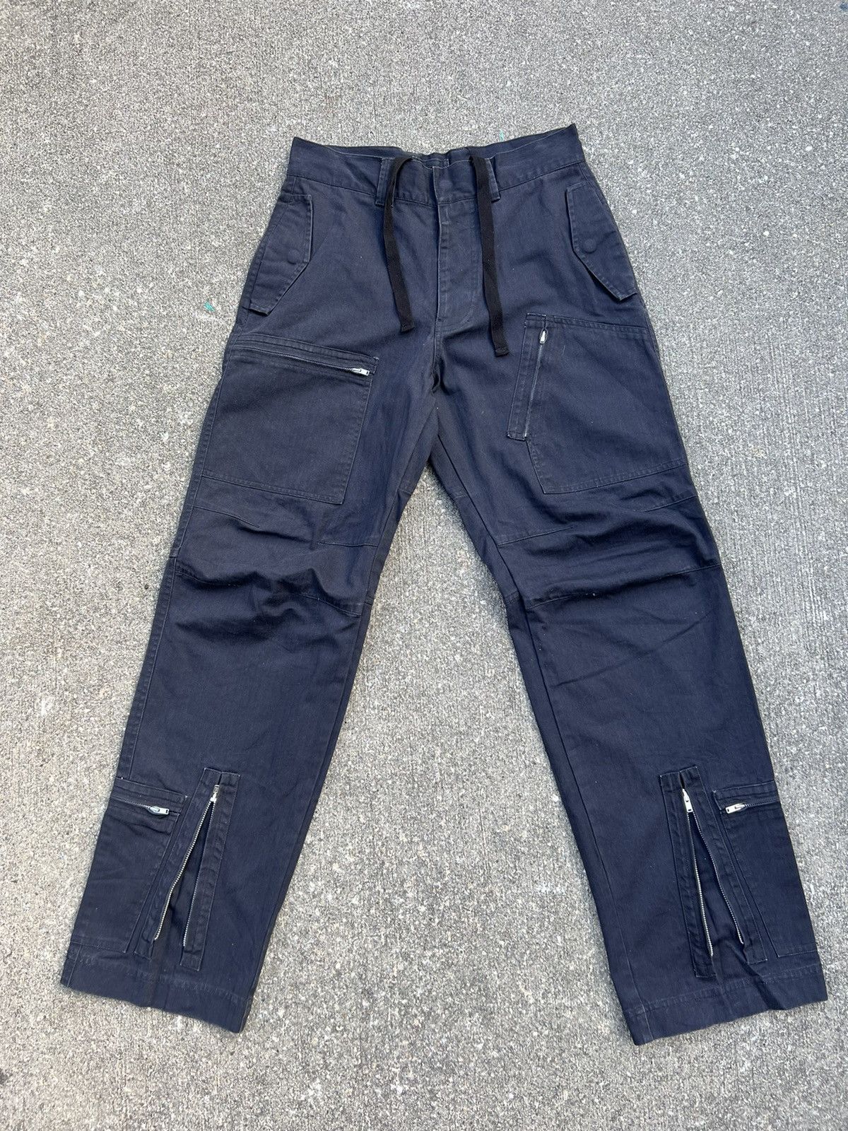 Vintage BEAMS Drawstring Waist HBT Stripes Parachute Cargo