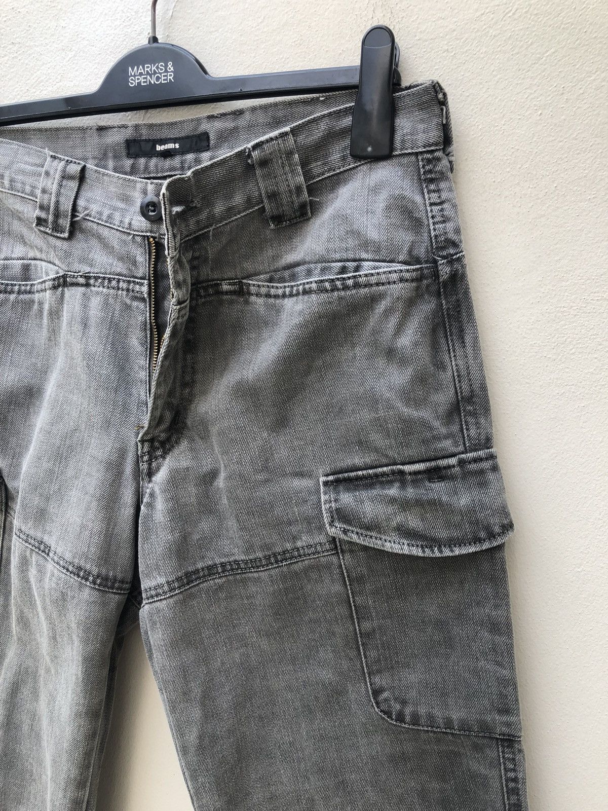 Beams Plus Vintage Beams Made in Japan Cargo Faded Black Denim Size US 30 / EU 46 - 4 Thumbnail