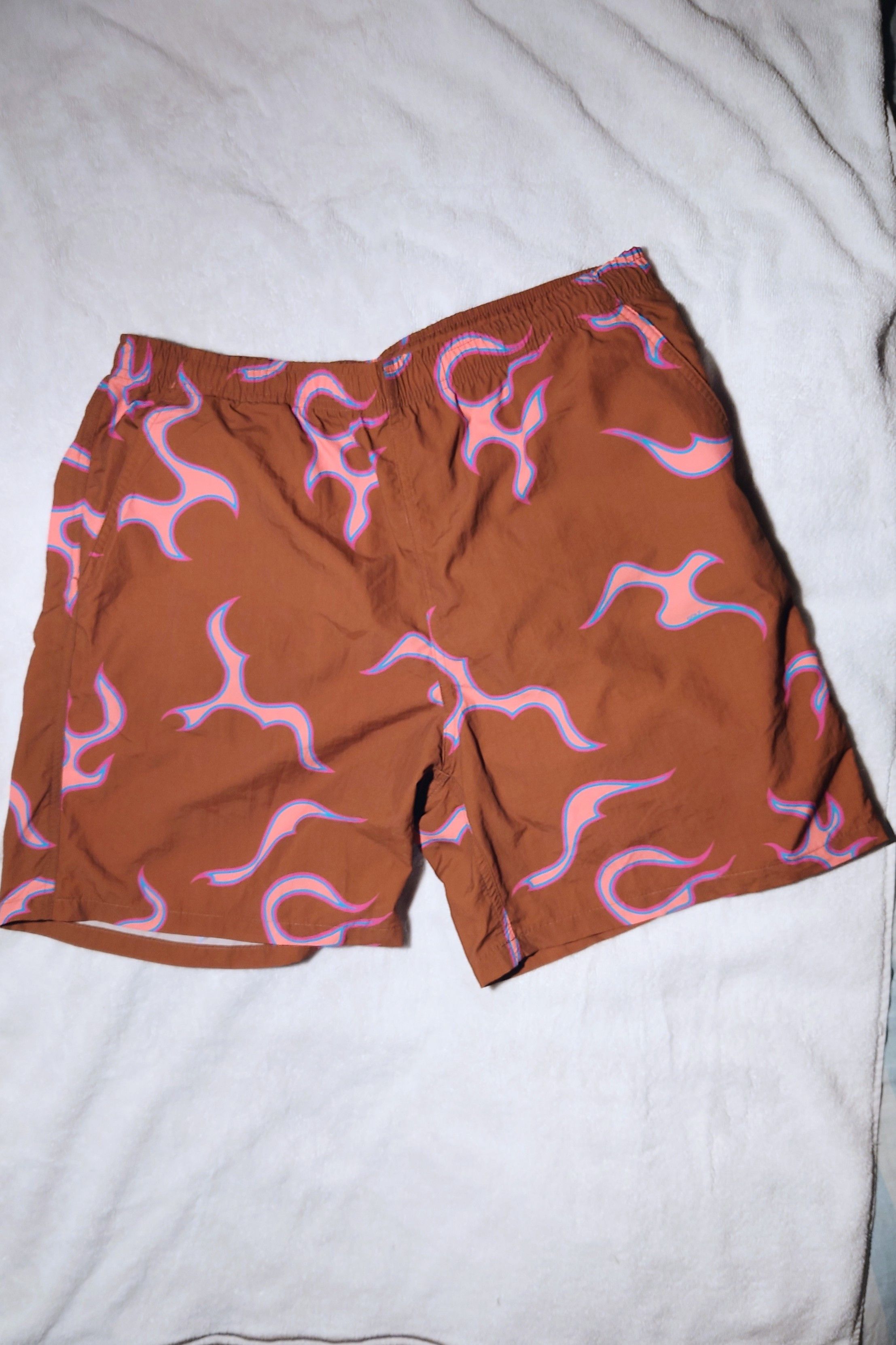 Golf Wang × Golf le Fleur × Tyler The Creator Golf Wang Brown Flame Shorts Size US 36 / EU 52 - 2 Thumbnail