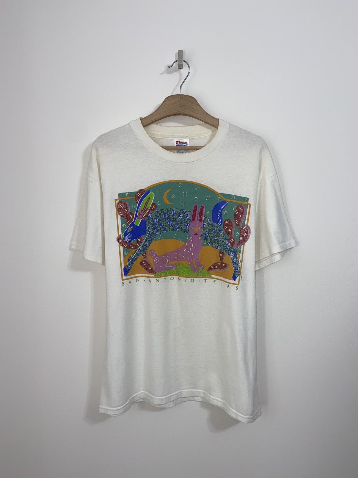 Hanes San Antonio Tejas 1995 Art Basics Size US L / EU 52-54 / 3 - 1 Thumbnail