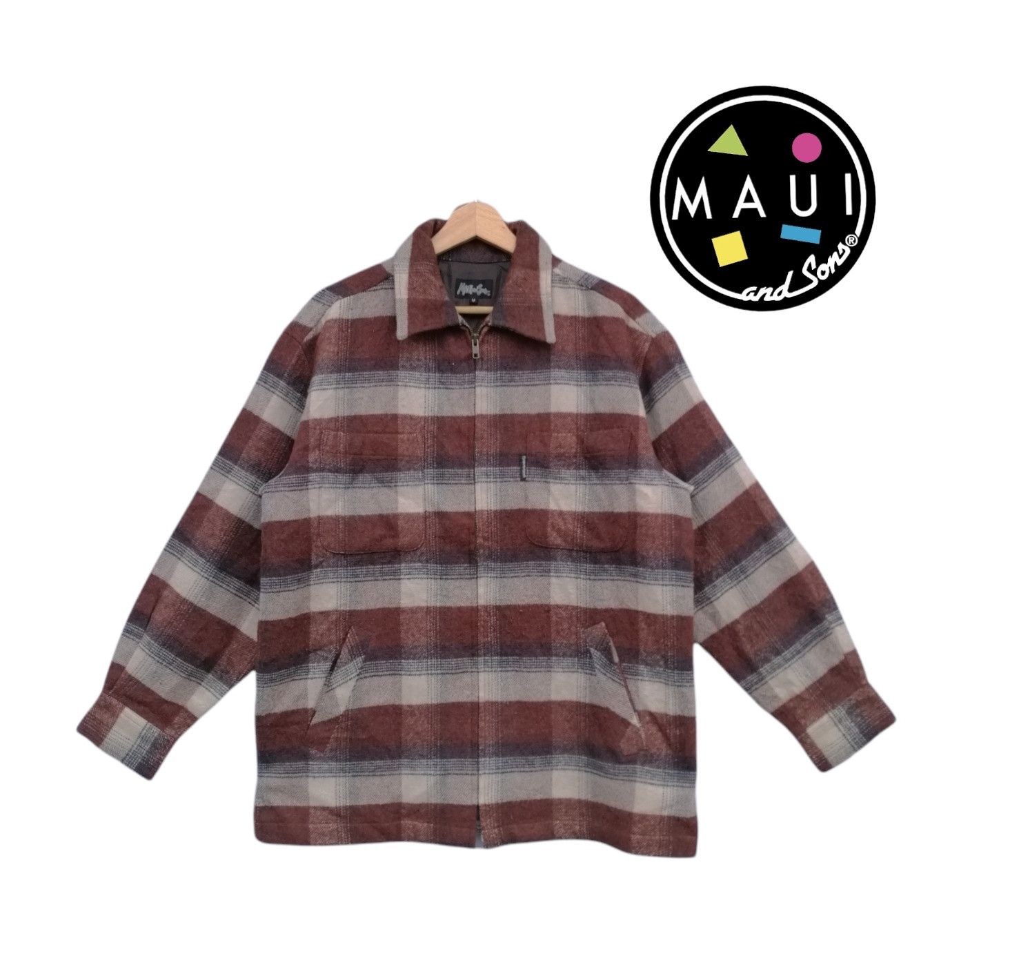 Maui and Sons Vintage Maui And Sons Flannel Zipped Shacket Jacket Size US M / EU 48-50 / 2 - 1 Thumbnail