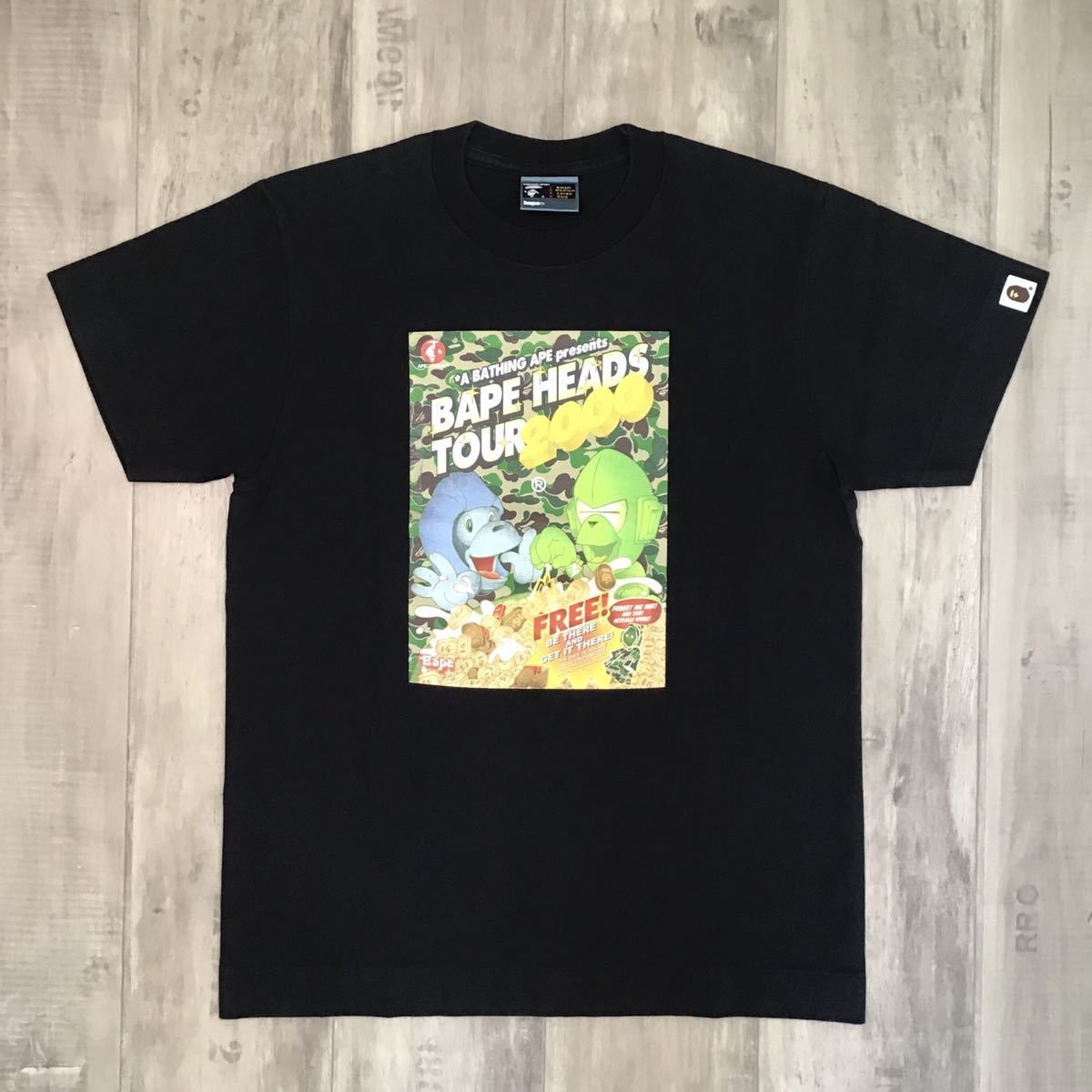 image of Bape Heads Tour 2000 T-Shirt Black, Men's (Size Small)