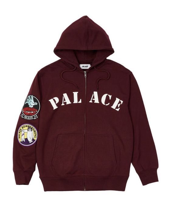 Palace 2025 burgundy hoodie