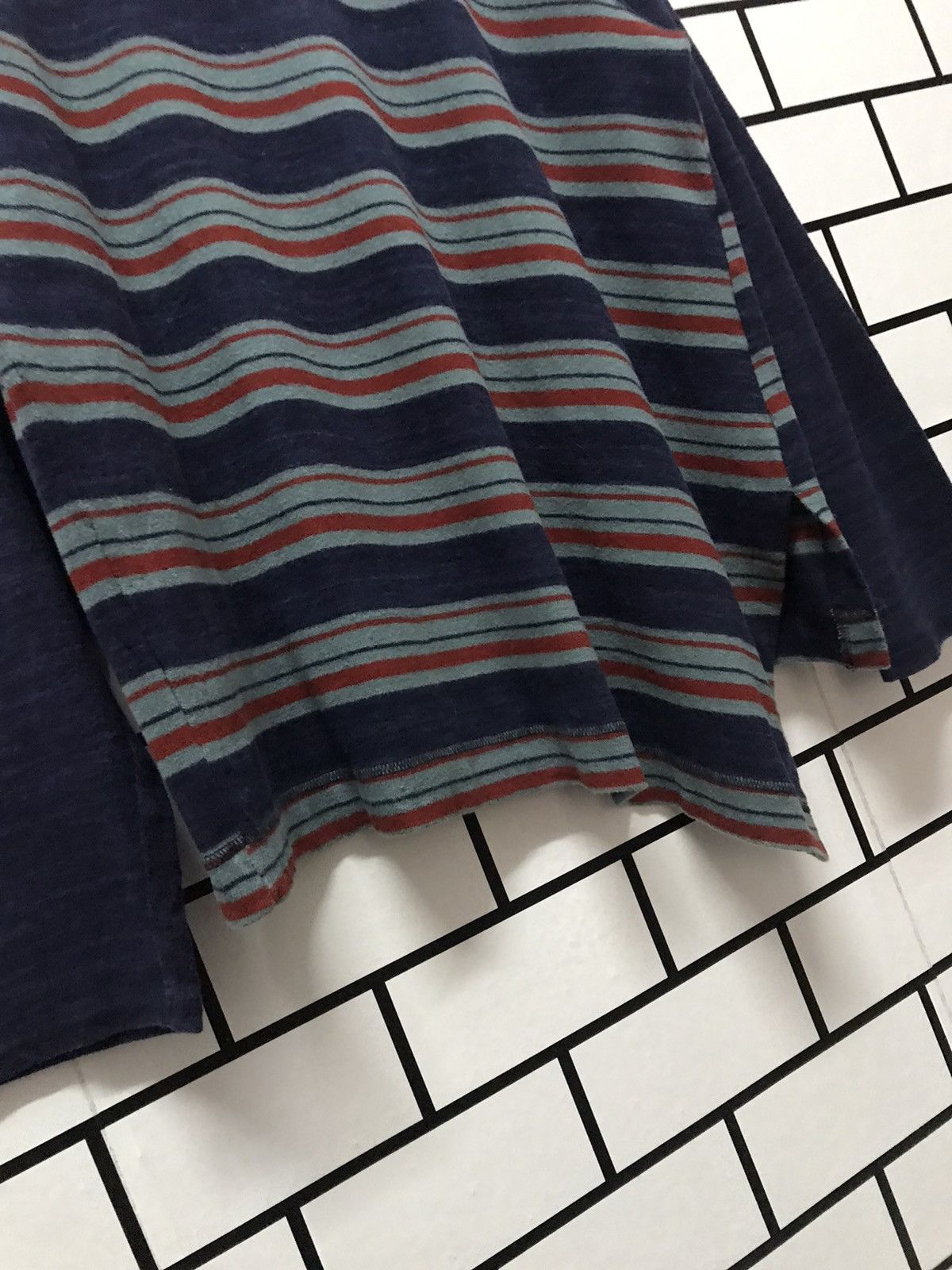 Hai Sporting Gear × Issey Miyake Vintage Hai Sporting Gear tilted stripe long sleeve tee Size US M / EU 48-50 / 2 - 6 Thumbnail