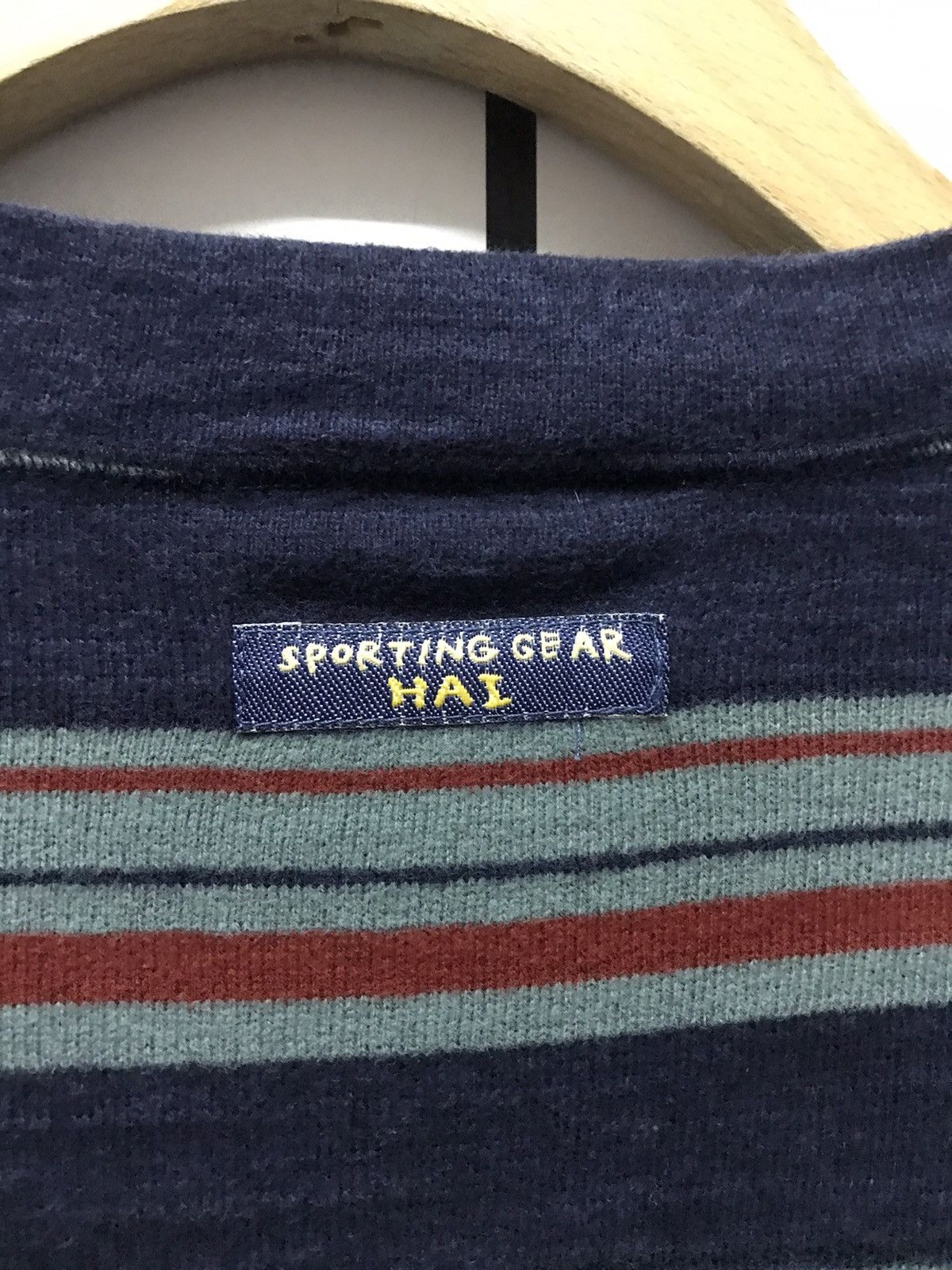 Hai Sporting Gear × Issey Miyake Vintage Hai Sporting Gear tilted stripe long sleeve tee Size US M / EU 48-50 / 2 - 10 Thumbnail