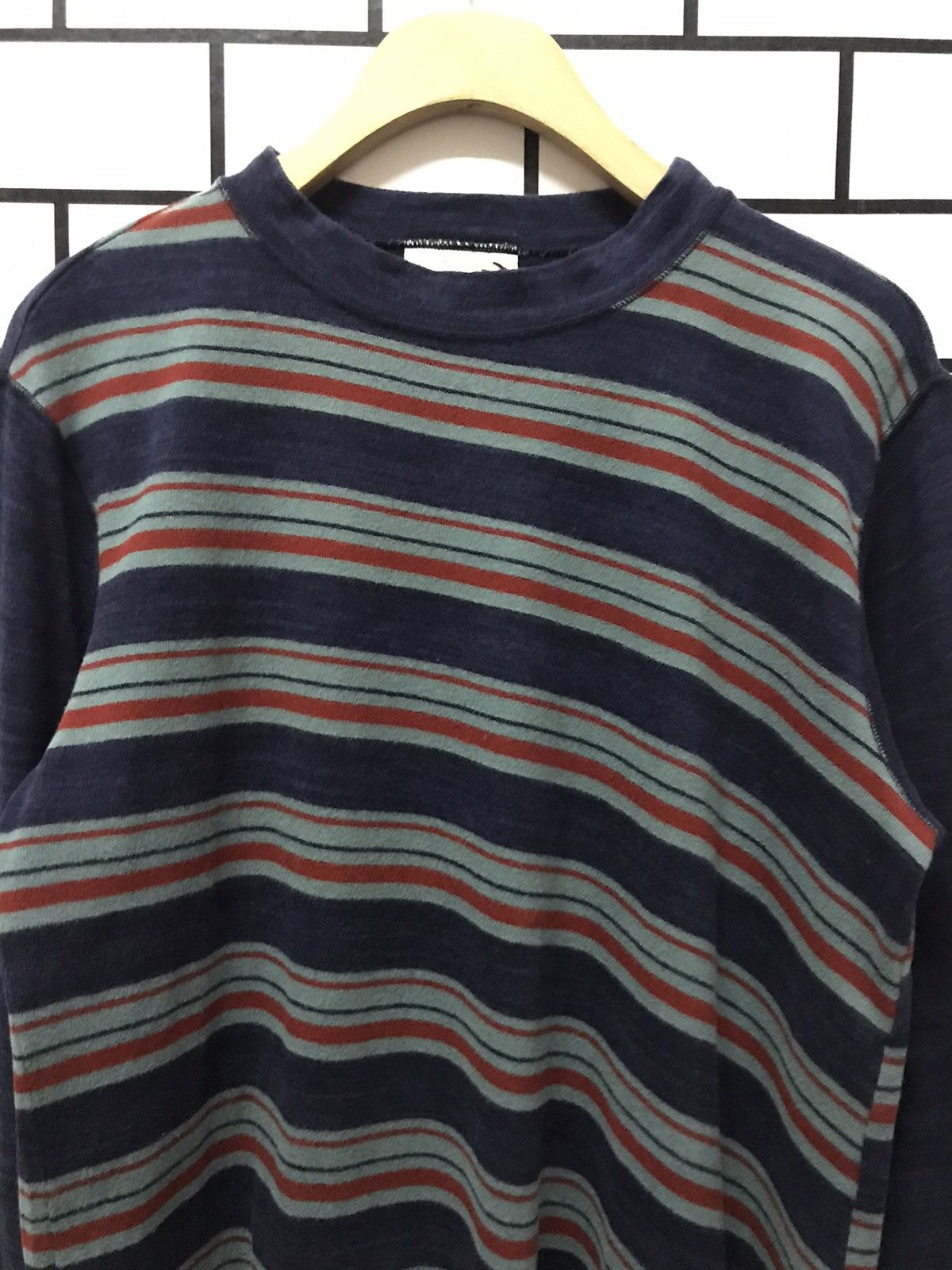 Hai Sporting Gear × Issey Miyake Vintage Hai Sporting Gear tilted stripe long sleeve tee Size US M / EU 48-50 / 2 - 4 Thumbnail